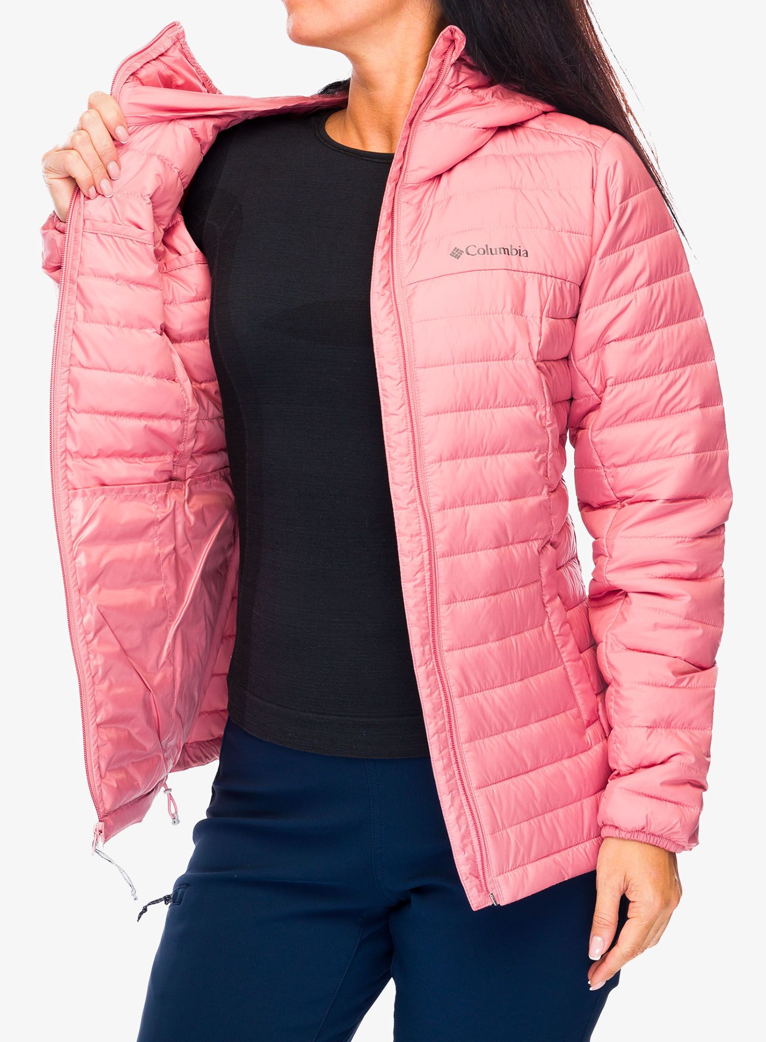 Ženska sintetična jakna Columbia Silver Falls II Hooded Jacket - pink agave