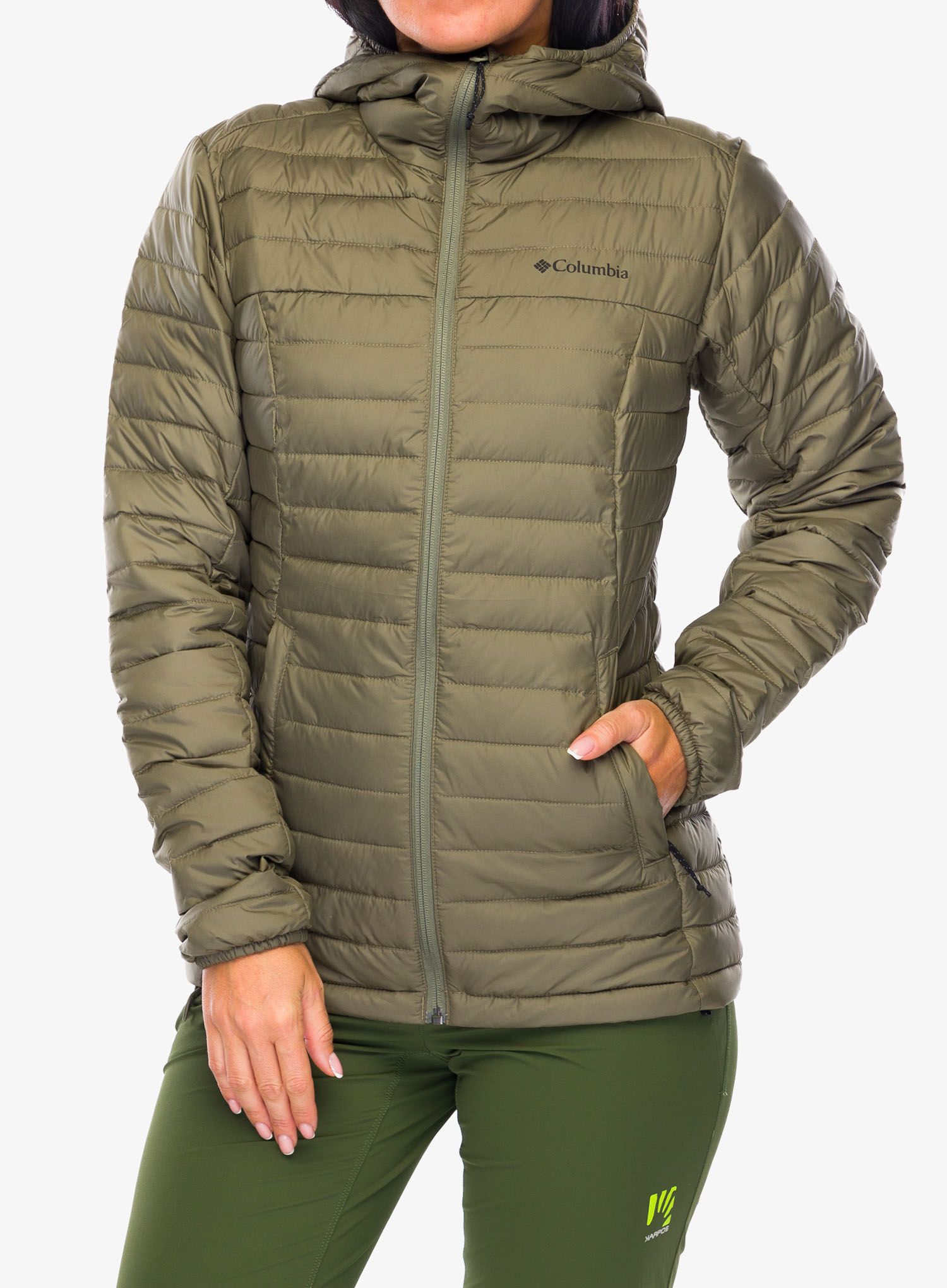 Ženska sintetična jakna Columbia Silver Falls II Hooded Jacket - stone green