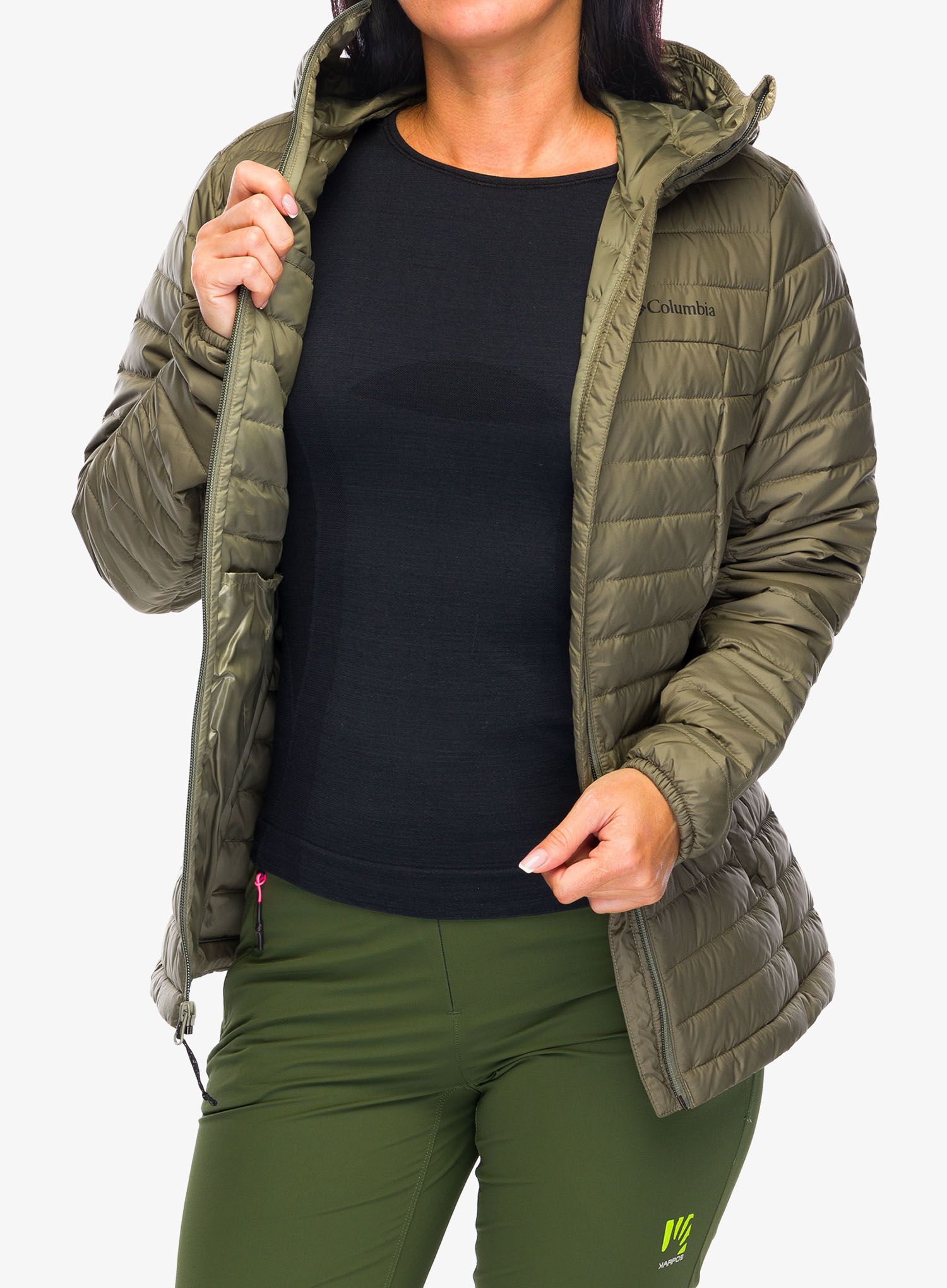 Ženska sintetična jakna Columbia Silver Falls II Hooded Jacket - stone green