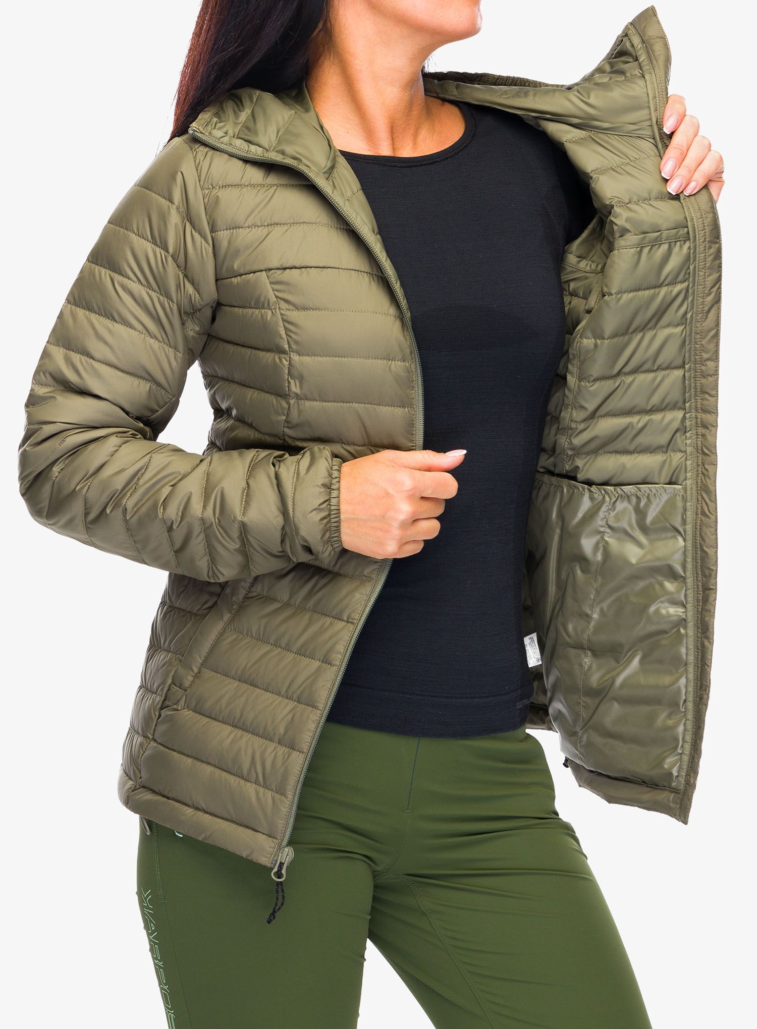 Ženska sintetična jakna Columbia Silver Falls II Hooded Jacket - stone green