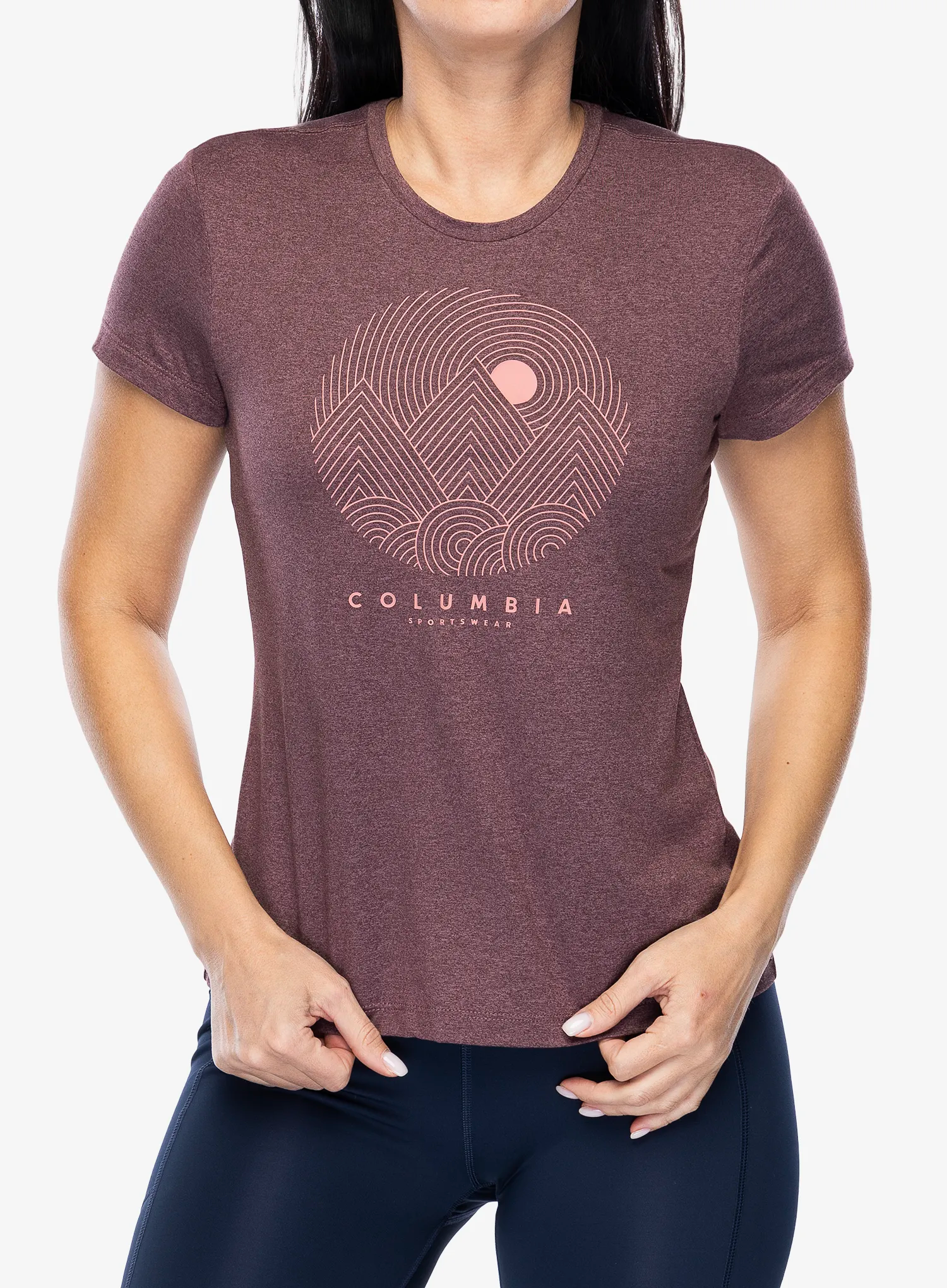 Ženska majica Columbia Sloan Ridge Graphic S/S Tee - moonvista heather/linear land