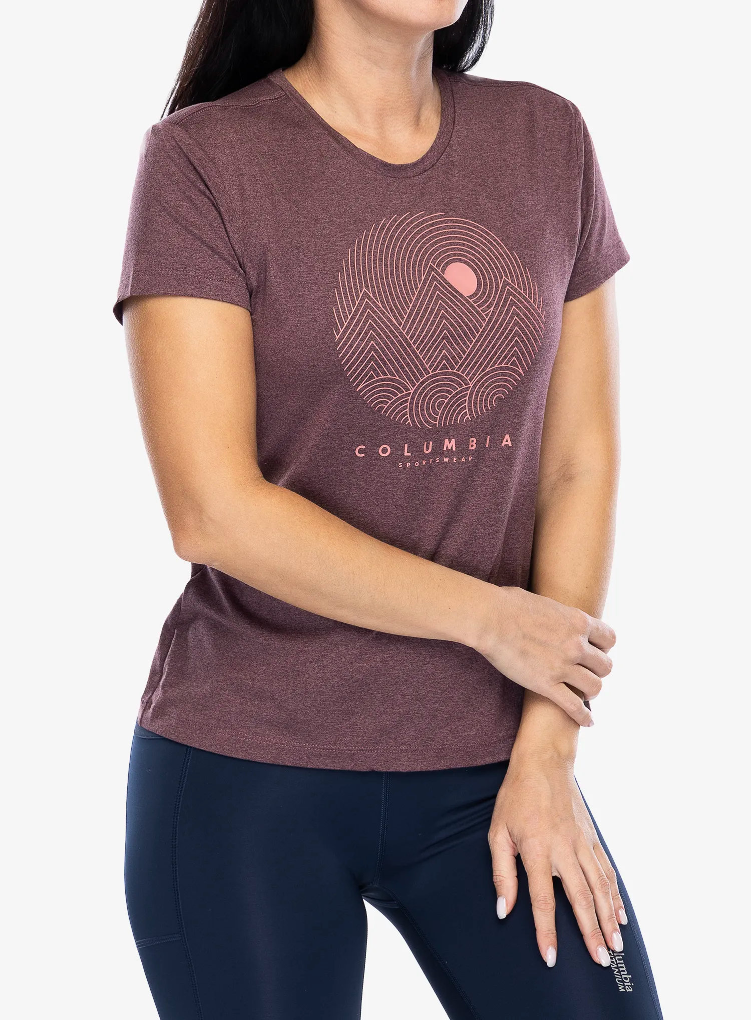 Ženska majica Columbia Sloan Ridge Graphic S/S Tee - moonvista heather/linear land