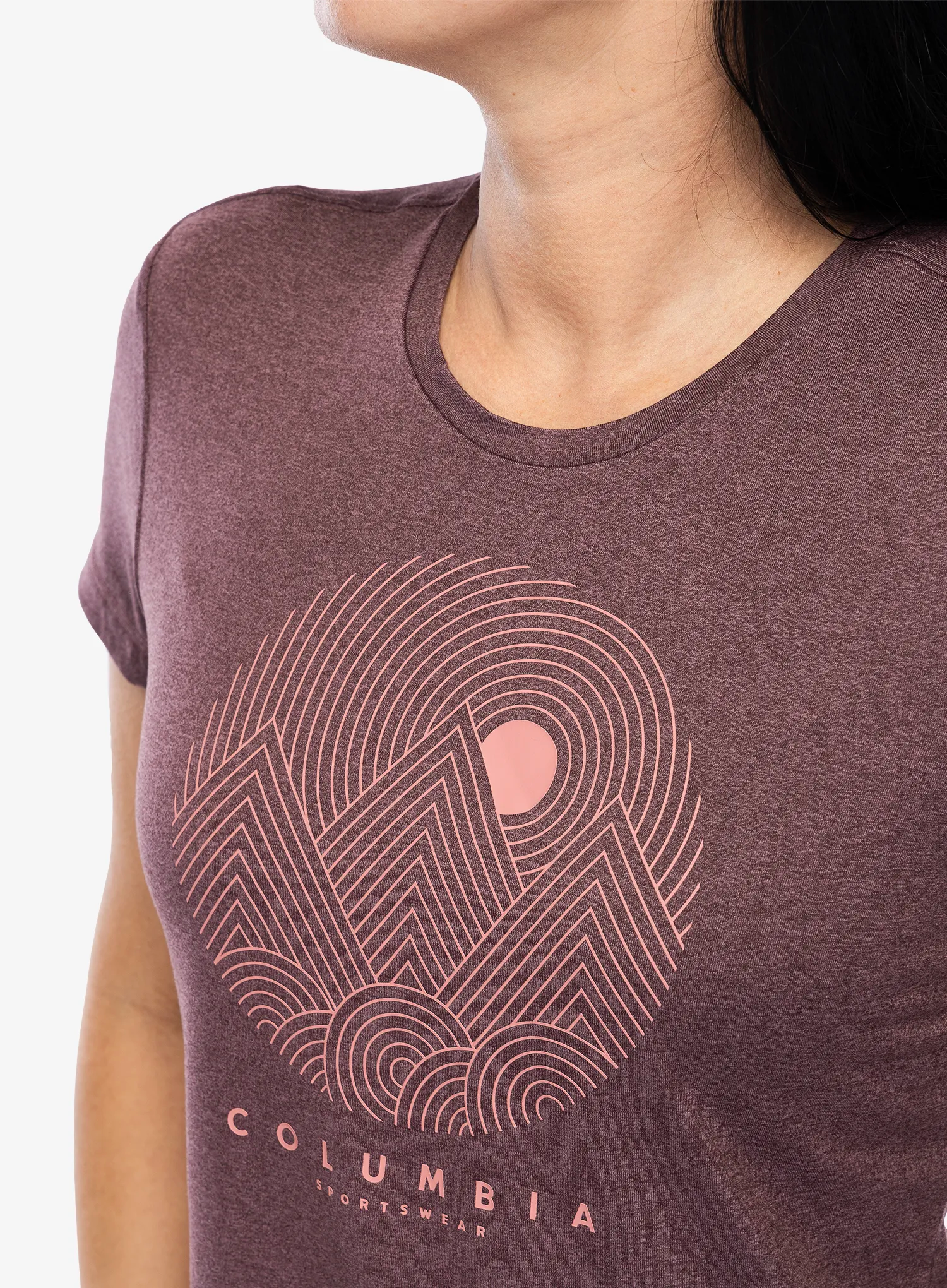 Ženska majica Columbia Sloan Ridge Graphic S/S Tee - moonvista heather/linear land