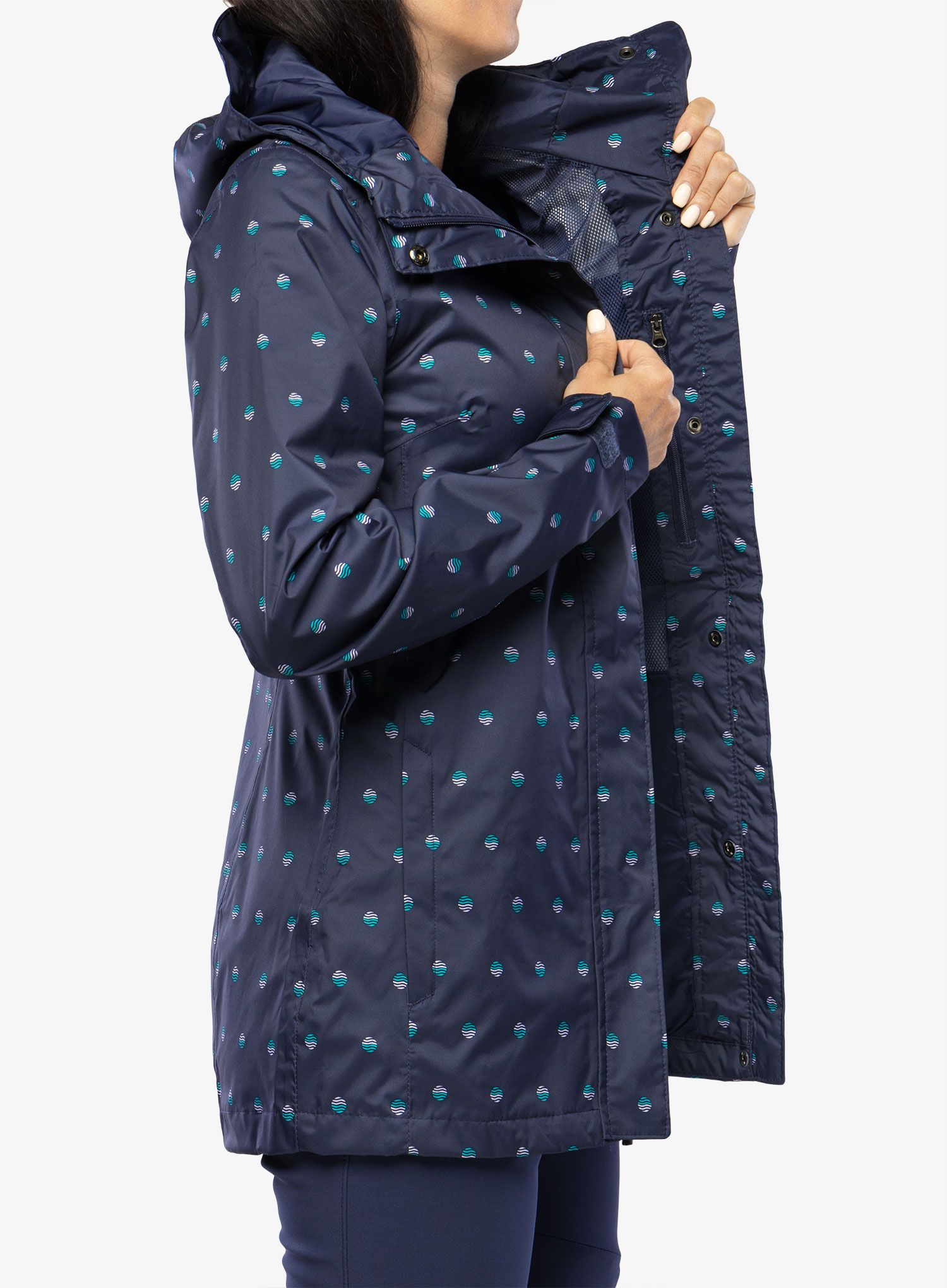 Ženska nepremočljiva jakna Columbia Splash A Little II Jacket - nocturnal swell dots print