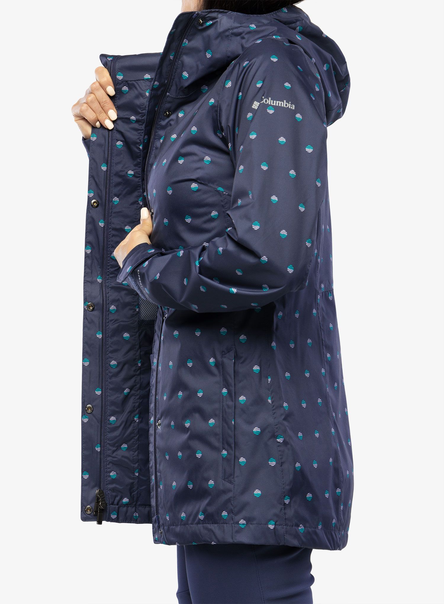 Ženska nepremočljiva jakna Columbia Splash A Little II Jacket - nocturnal swell dots print