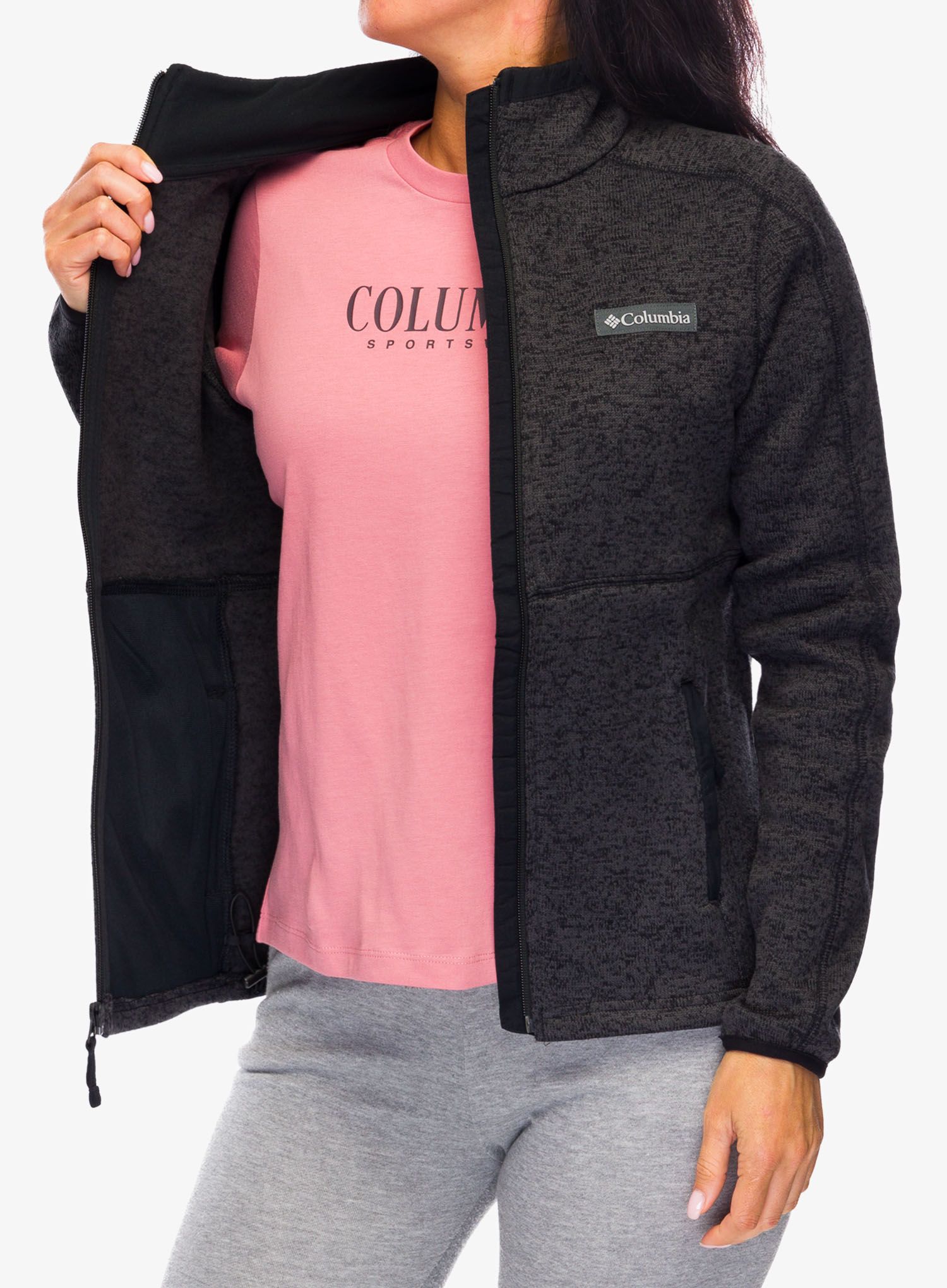 Ženski flis Columbia Sweater Weather Full Zip II - black heather