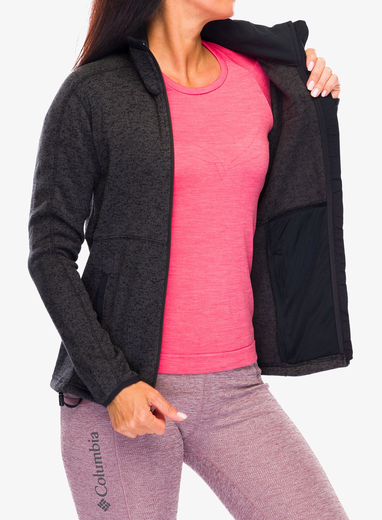 Ženski flis Columbia Sweater Weather Full Zip - black heather