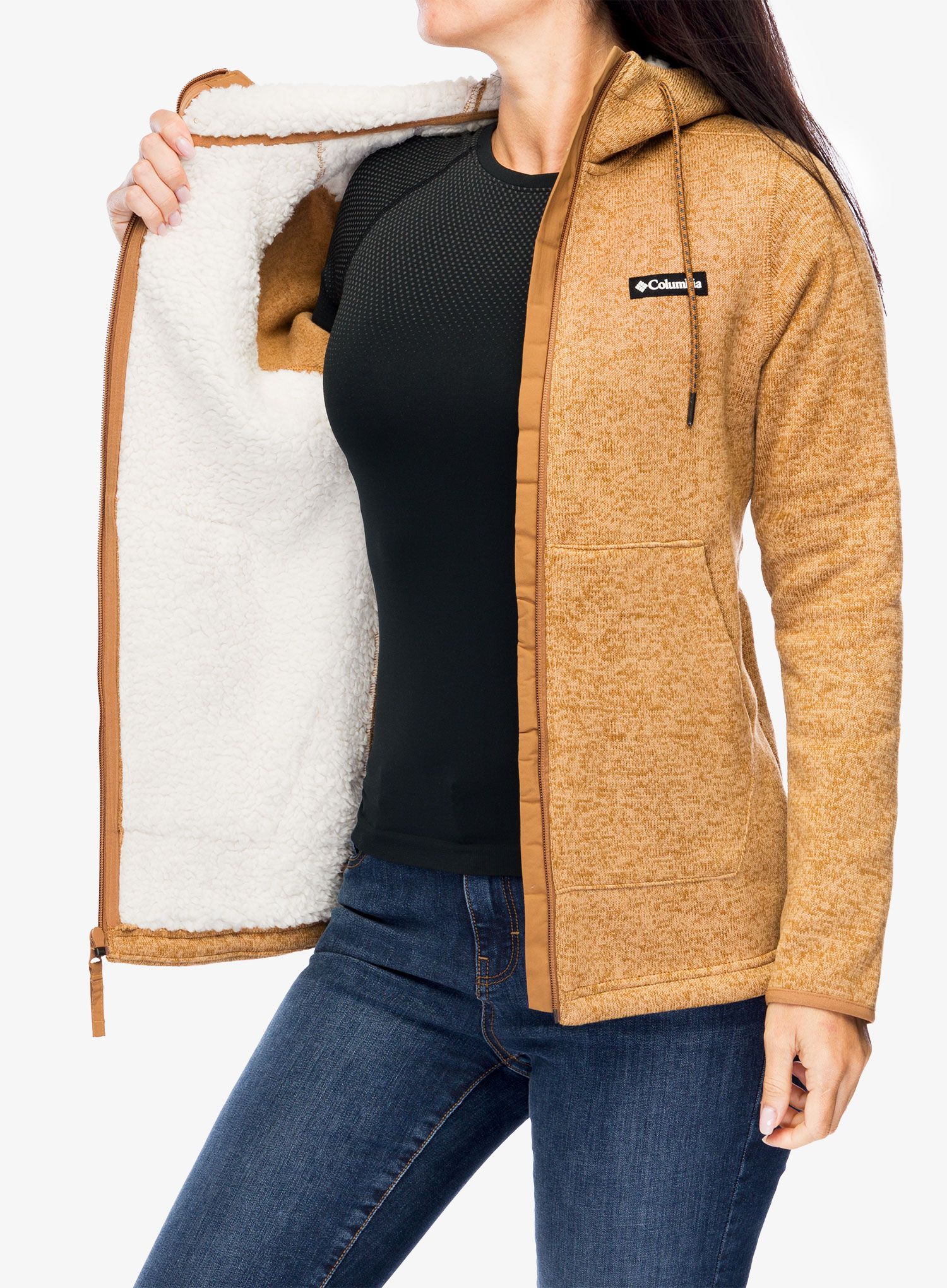 Ženska jopica Columbia Sweater Weather Sherpa Full Zip II - camel brown heather