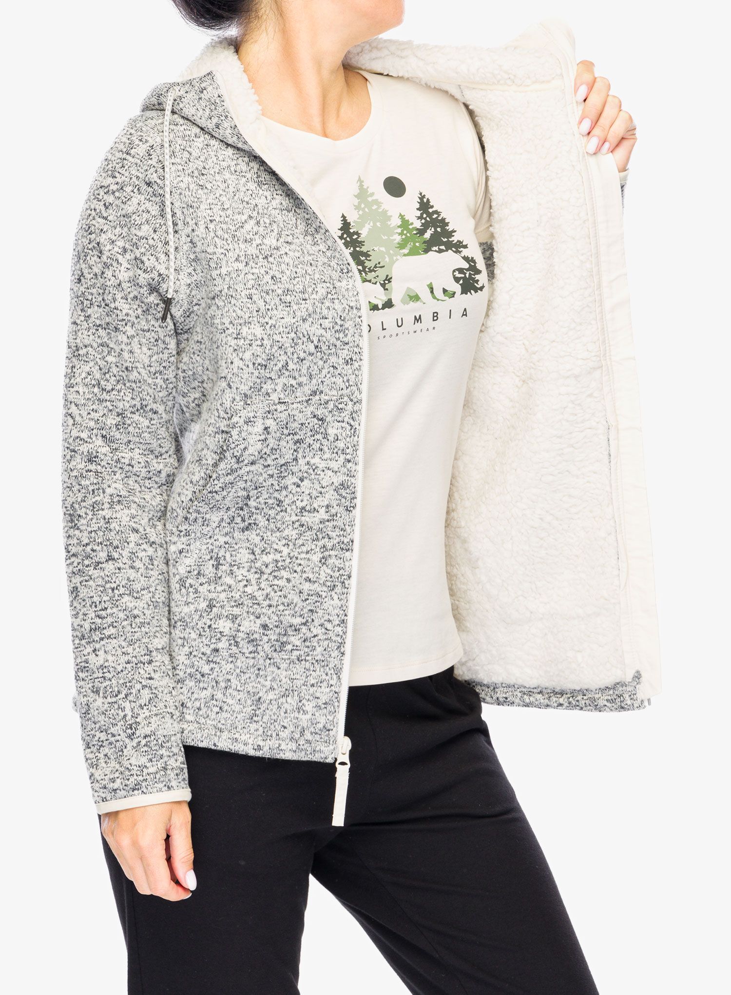 Ženska jopica Columbia Sweater Weather Sherpa Full Zip II - chalk heather