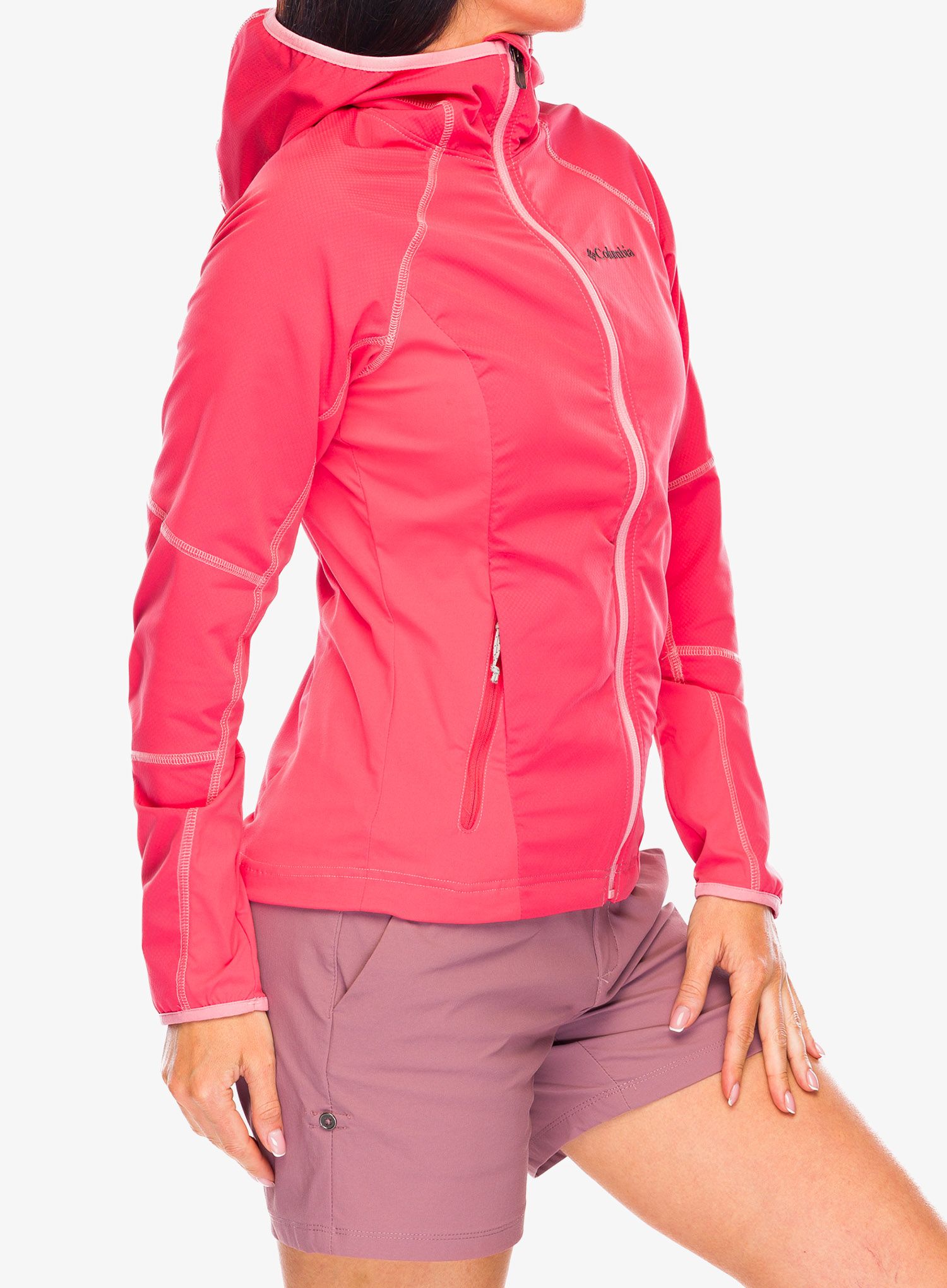 Ženska softshell jakna Columbia Sweet As Softshell Hoodie - juicy