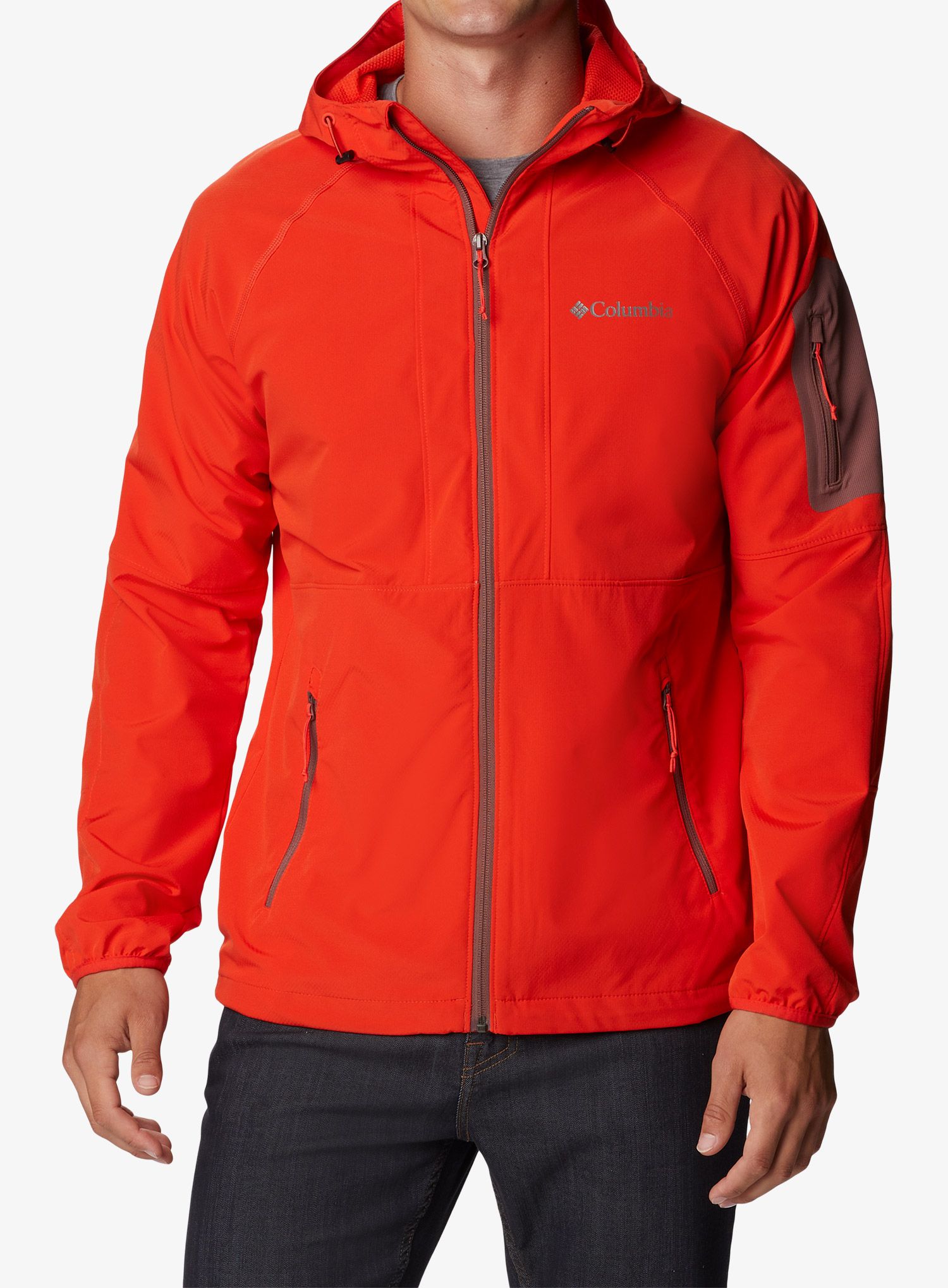Softshell jakna Columbia Tall Heights Hooded - spicy