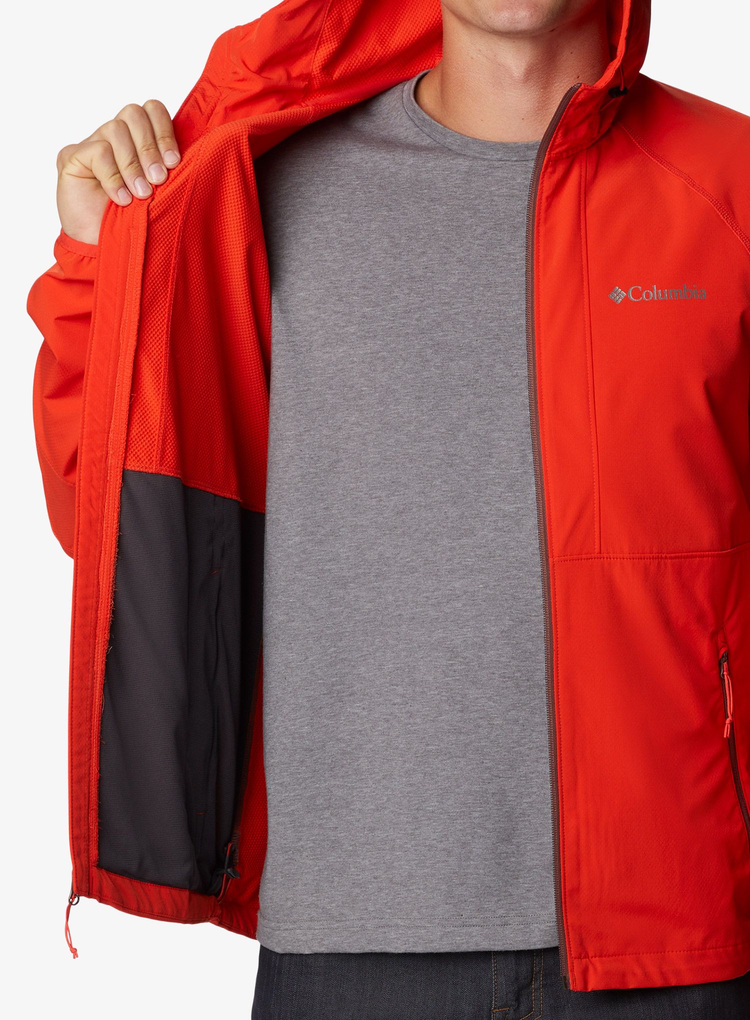 Softshell jakna Columbia Tall Heights Hooded - spicy