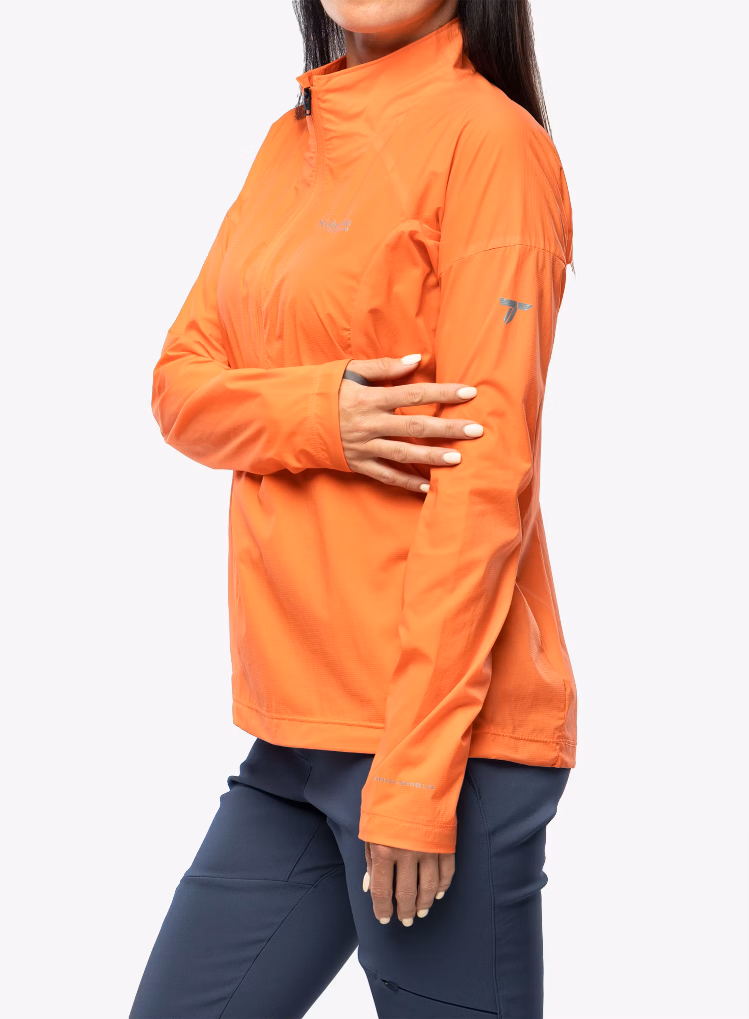 Ženska vetrovka Columbia Titan Pass Lightweight 1/2 Zip - sunset orange