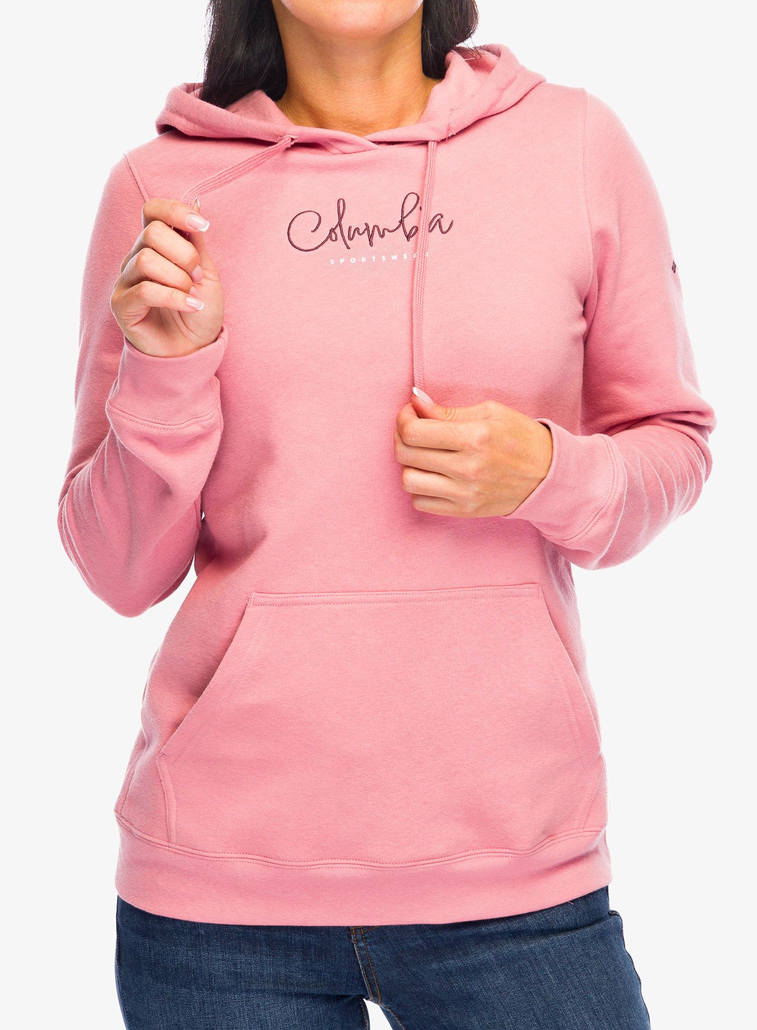 Ženska jopa s kapuco Columbia Trek Graphic Treatment Hoodie - pink/script