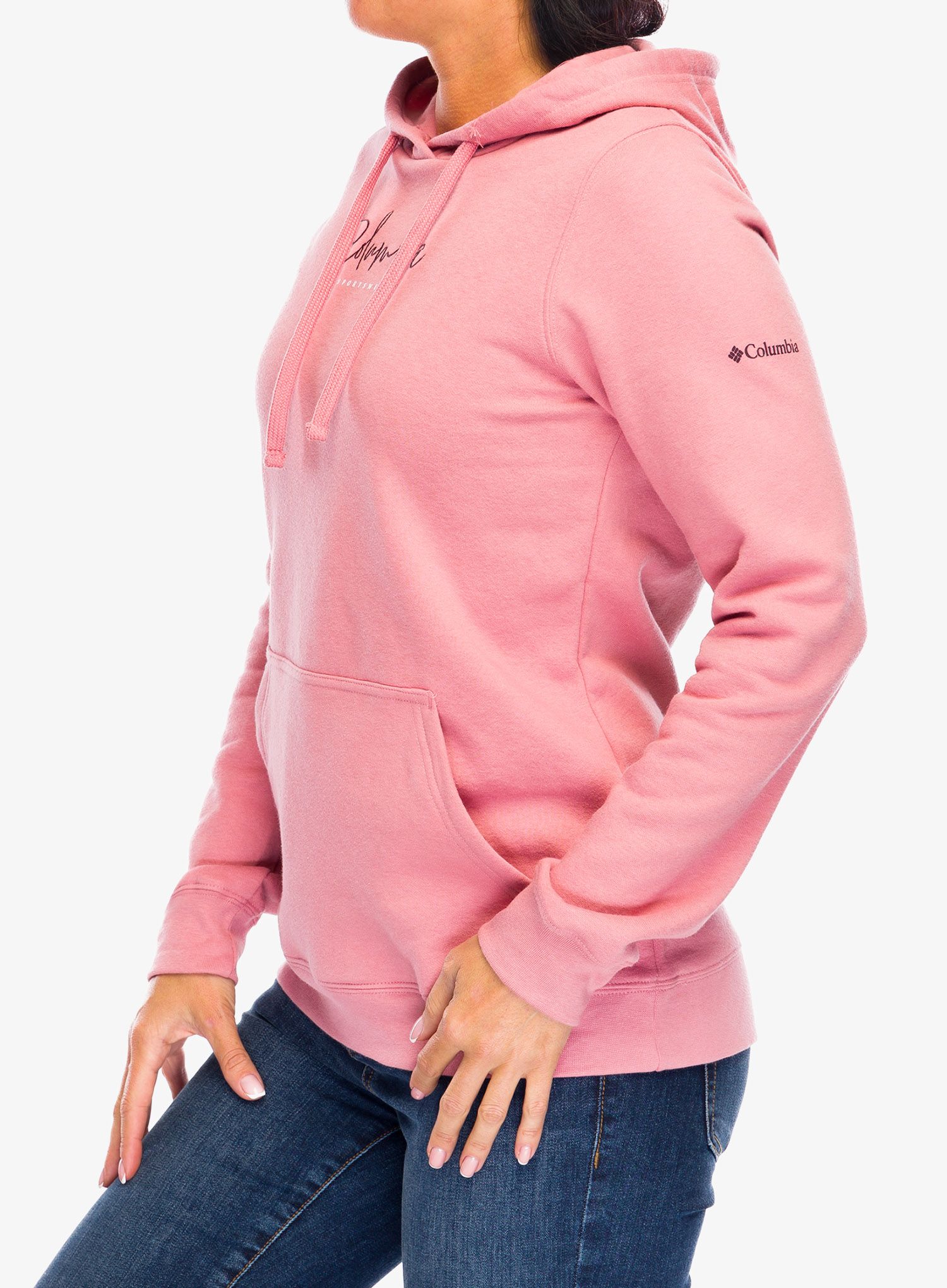 Ženska jopa s kapuco Columbia Trek Graphic Treatment Hoodie - pink/script