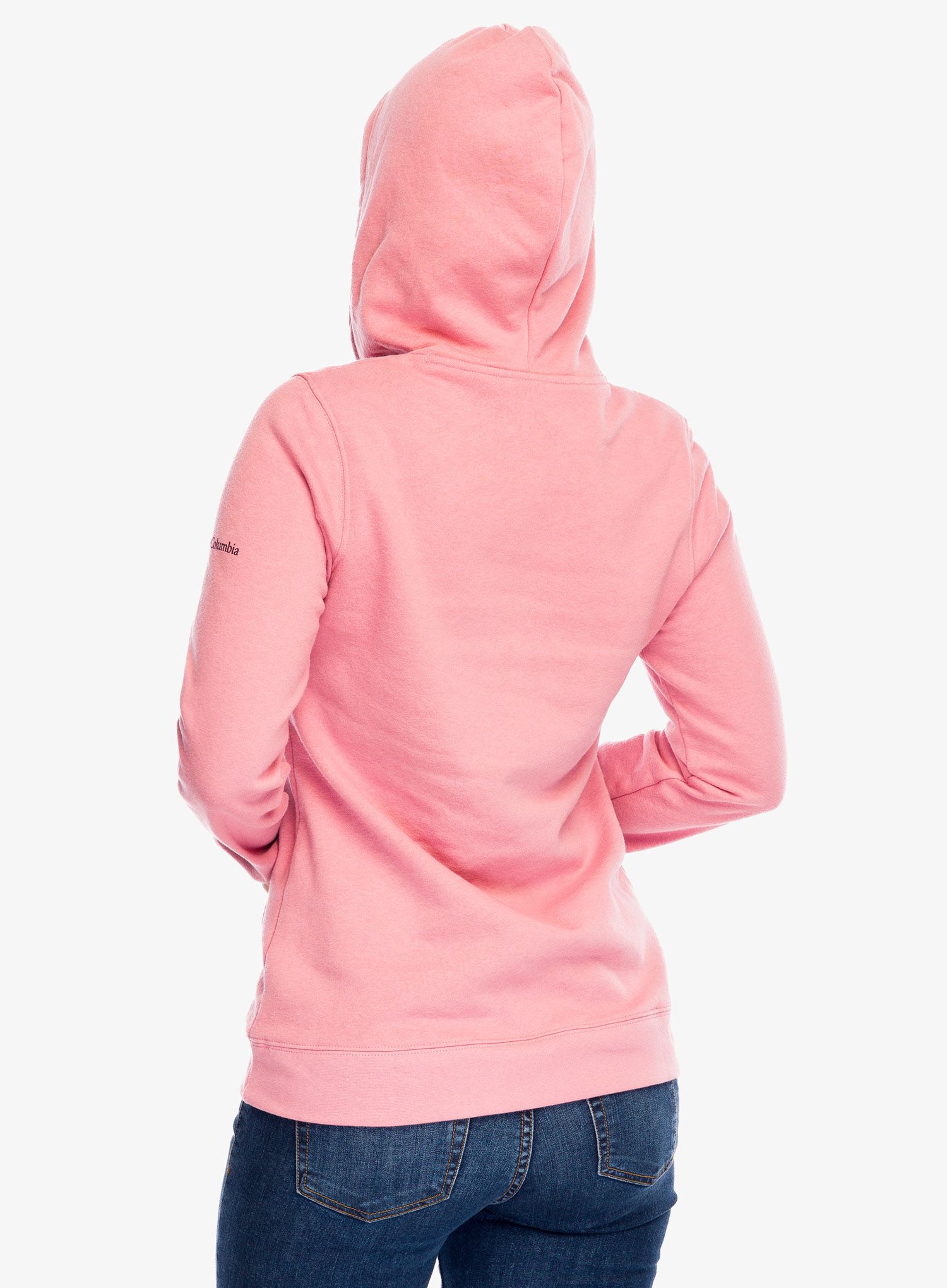 Ženska jopa s kapuco Columbia Trek Graphic Treatment Hoodie - pink/script