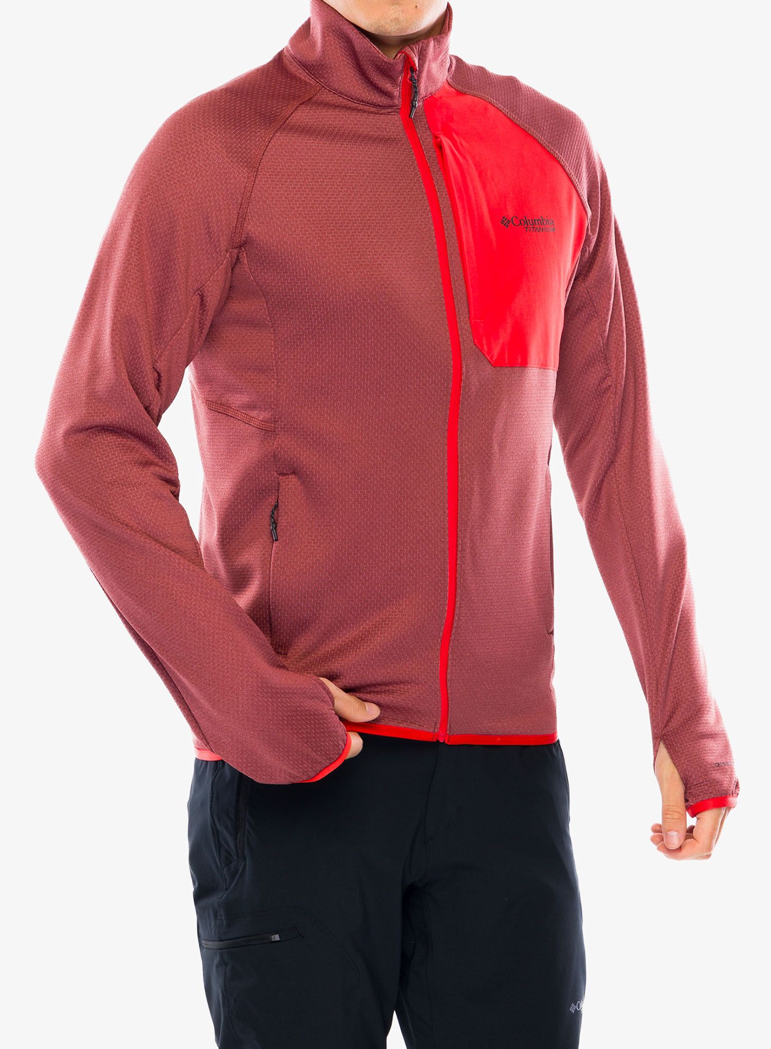 Puloverji brez kapuce Columbia Triple Canyon Grid Fleece Full Zip II - spice heather/spicy