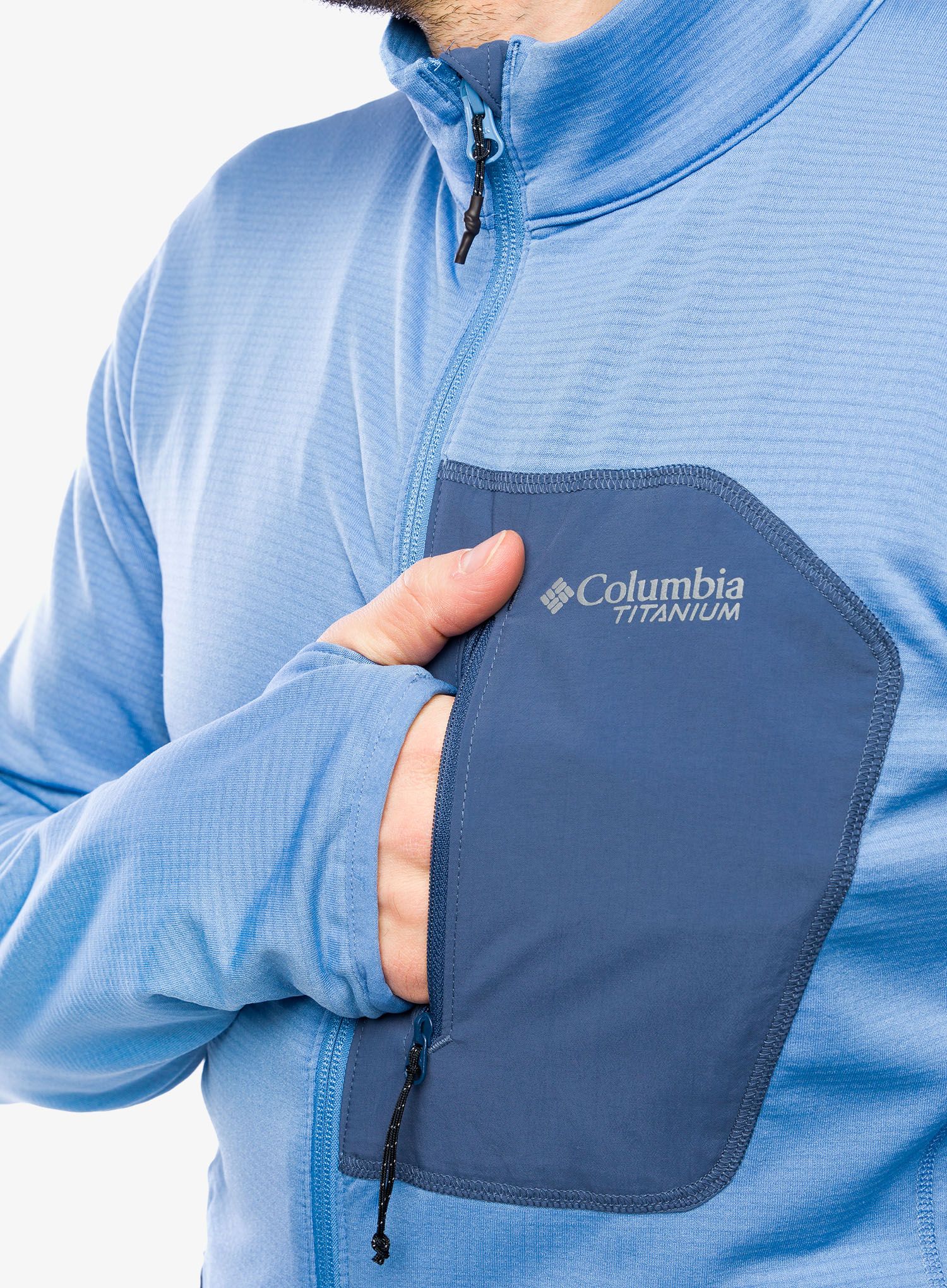 Puloverji brez kapuce Columbia Triple Canyon Grid Fleece Full Zip - skyler/dark mountain
