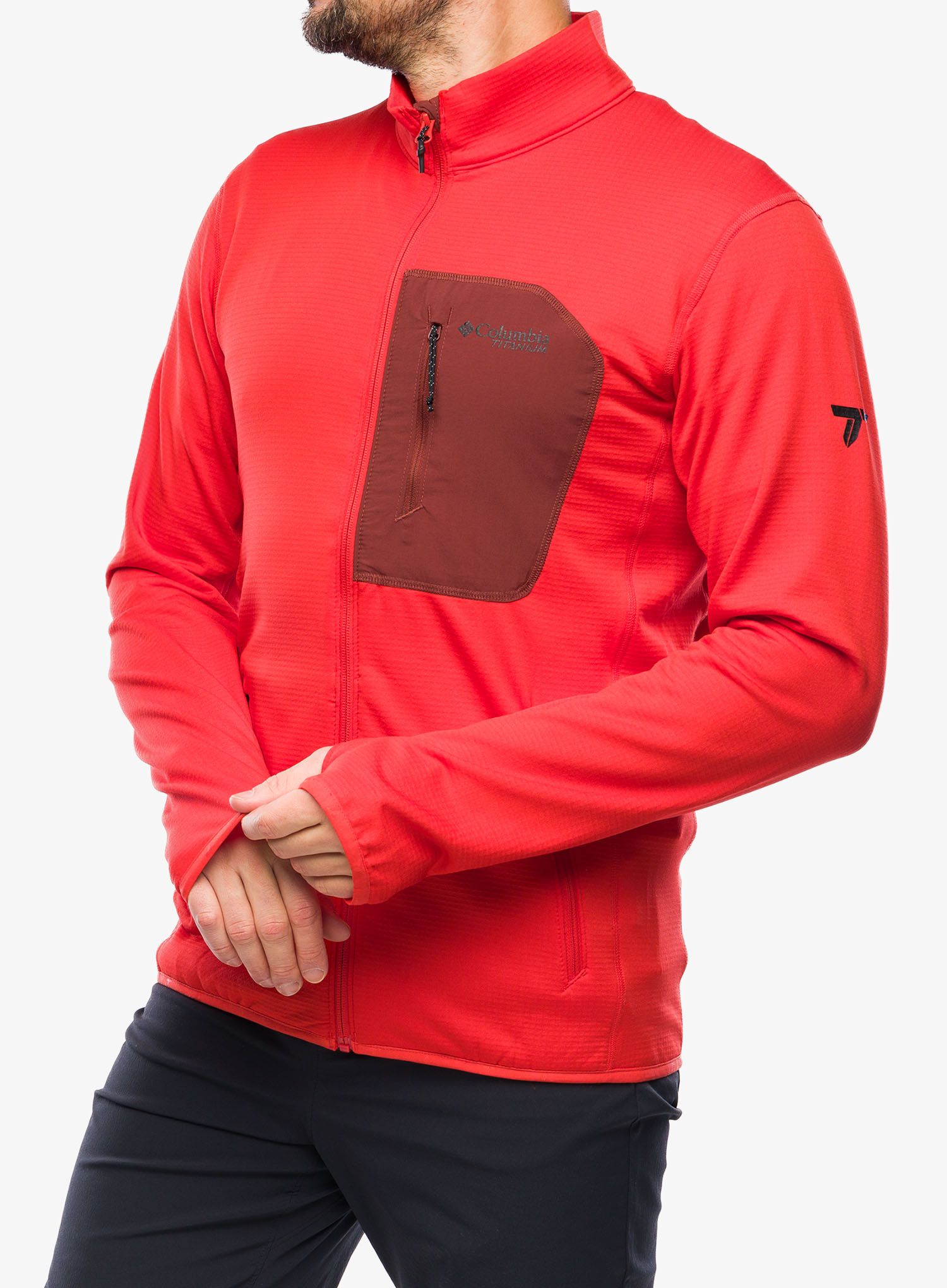 Flis Columbia Triple Canyon Grid Fleece Full Zip - spicy/spice