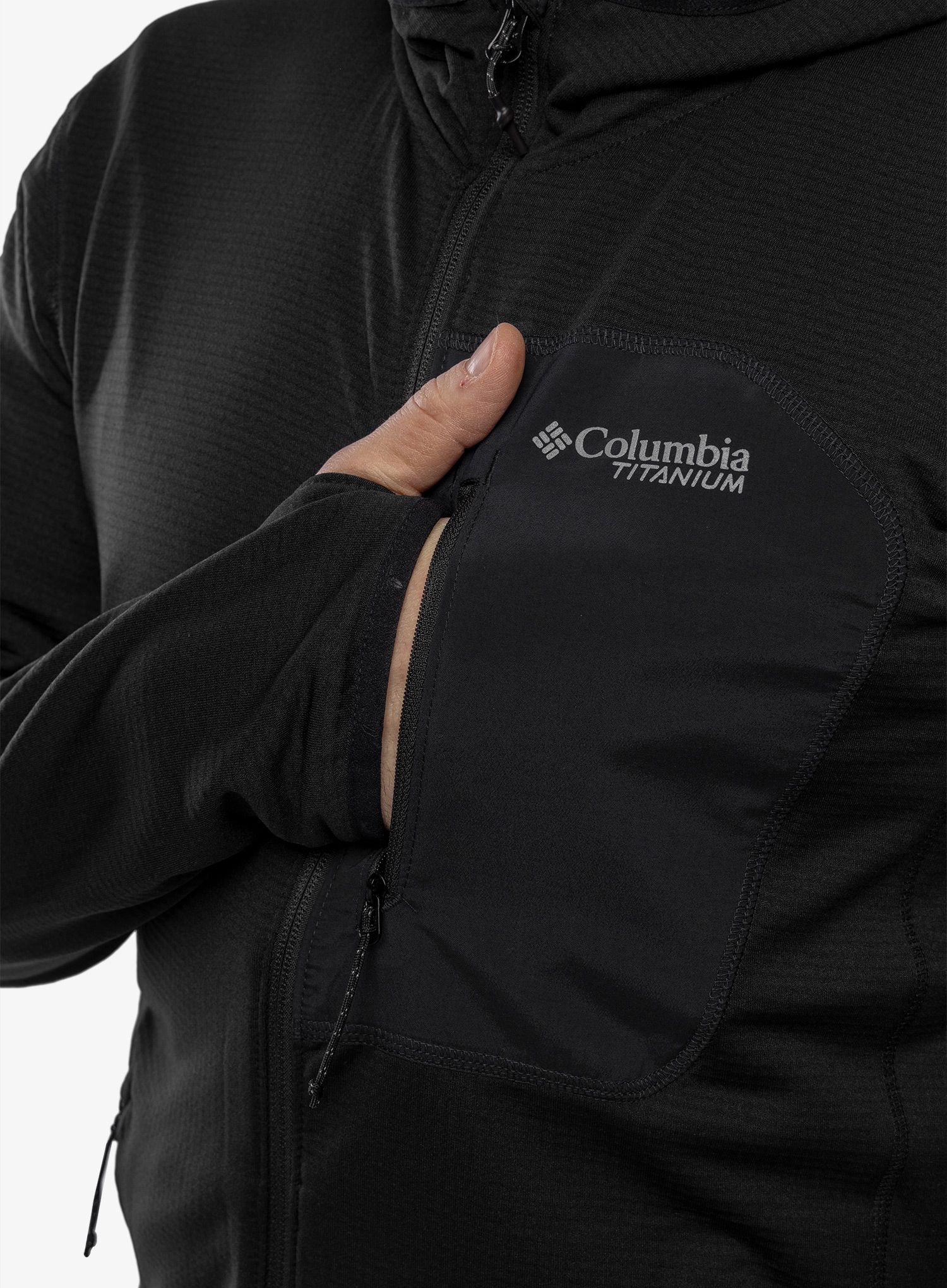 Jopica s kapuco Columbia Triple Canyon Grid Fleece Hooded FZ - black/black