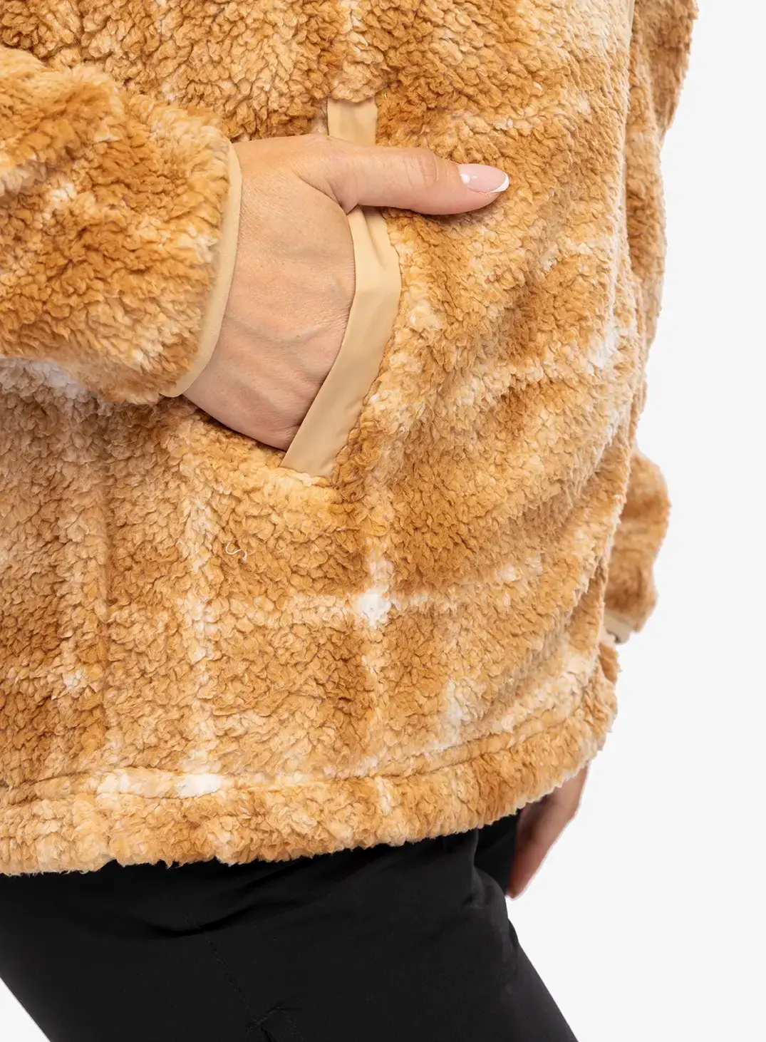 Ženski flis Columbia West Bend Print Full Zip II - camel brown omblur