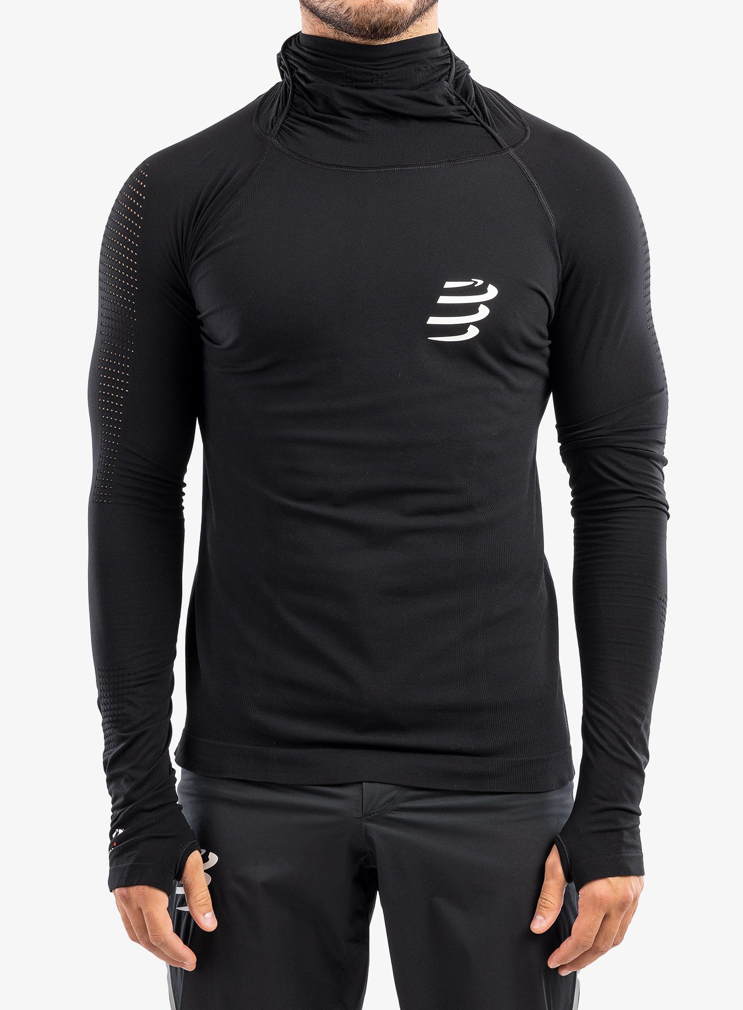 Moška jopica Compressport 3D Thermo UltraLight Racing Hoodie - black