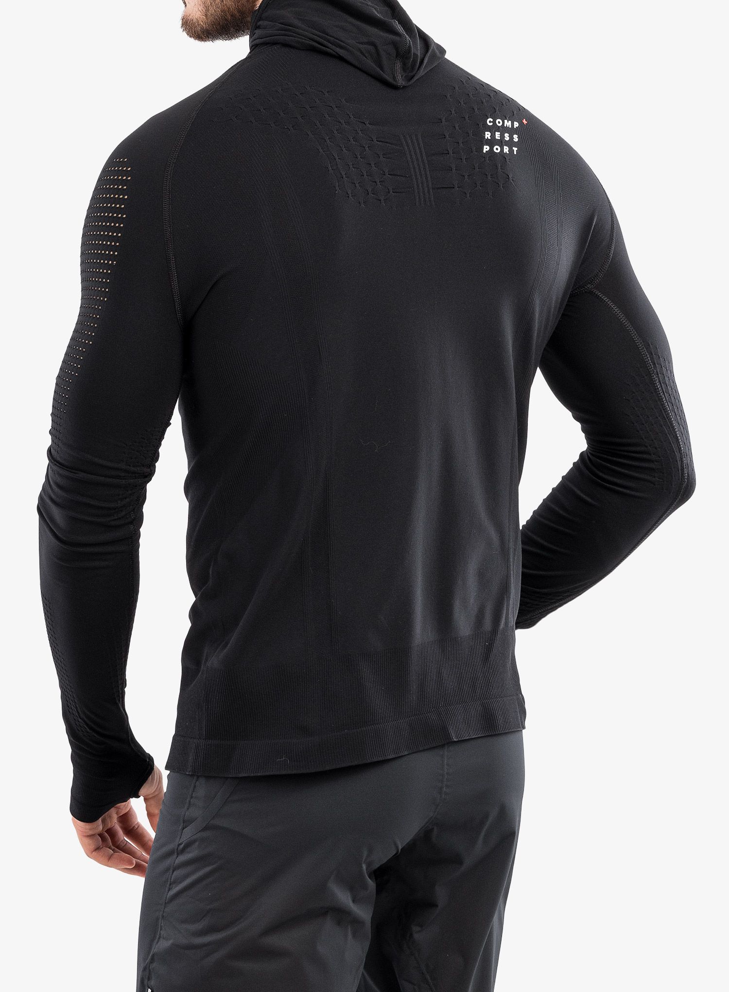 Moška jopica Compressport 3D Thermo UltraLight Racing Hoodie - black