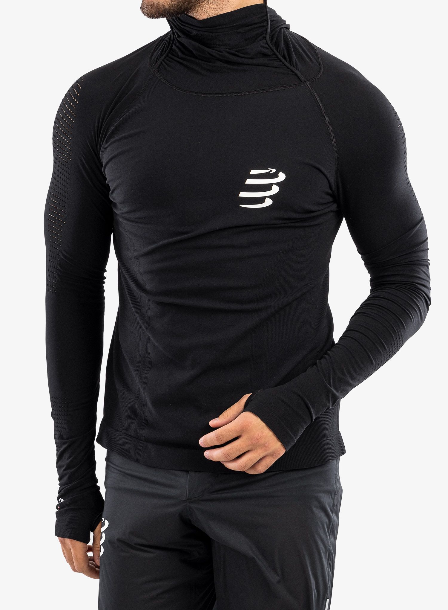 Moška jopica Compressport 3D Thermo UltraLight Racing Hoodie - black