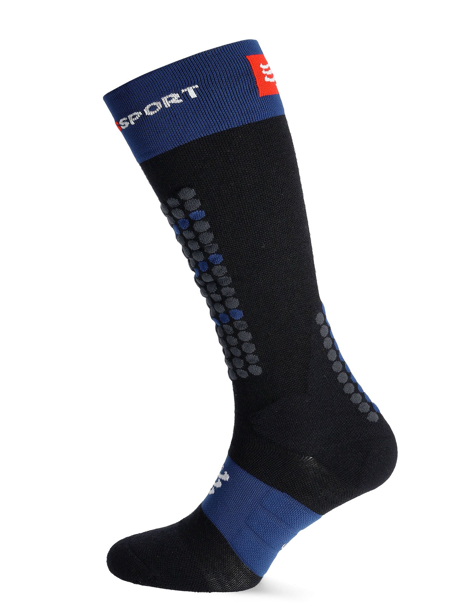Smučarske nogavice Compressport Alpine Ski Full Socks - black/estate blue
