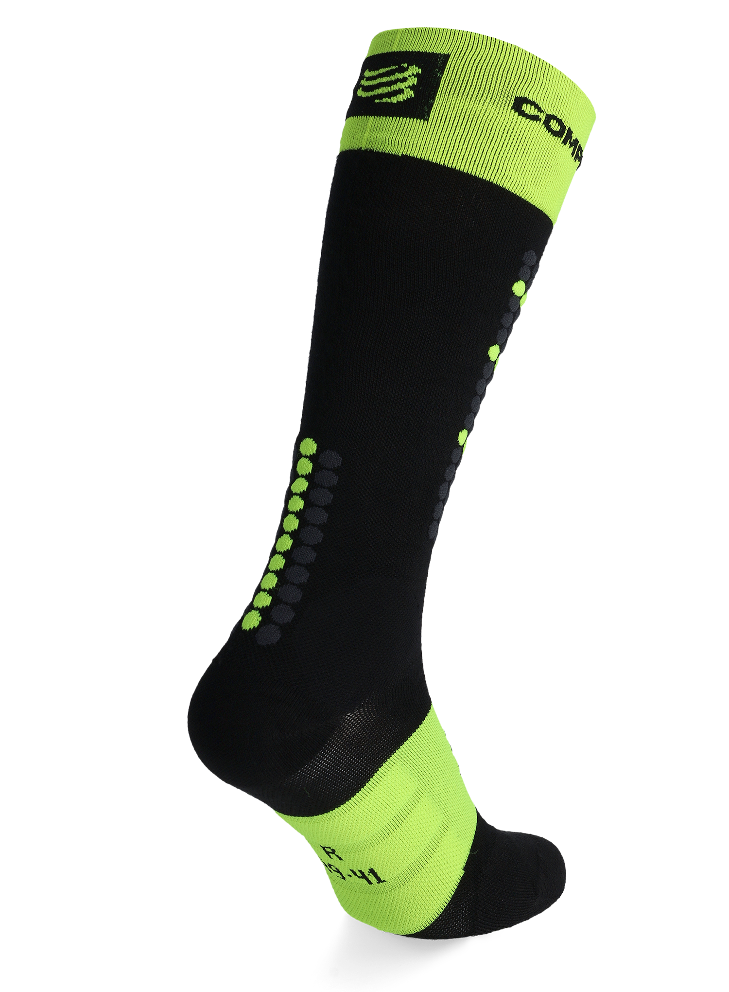 Smučarske nogavice Compressport Alpine Ski Full Socks - black/safe yellow