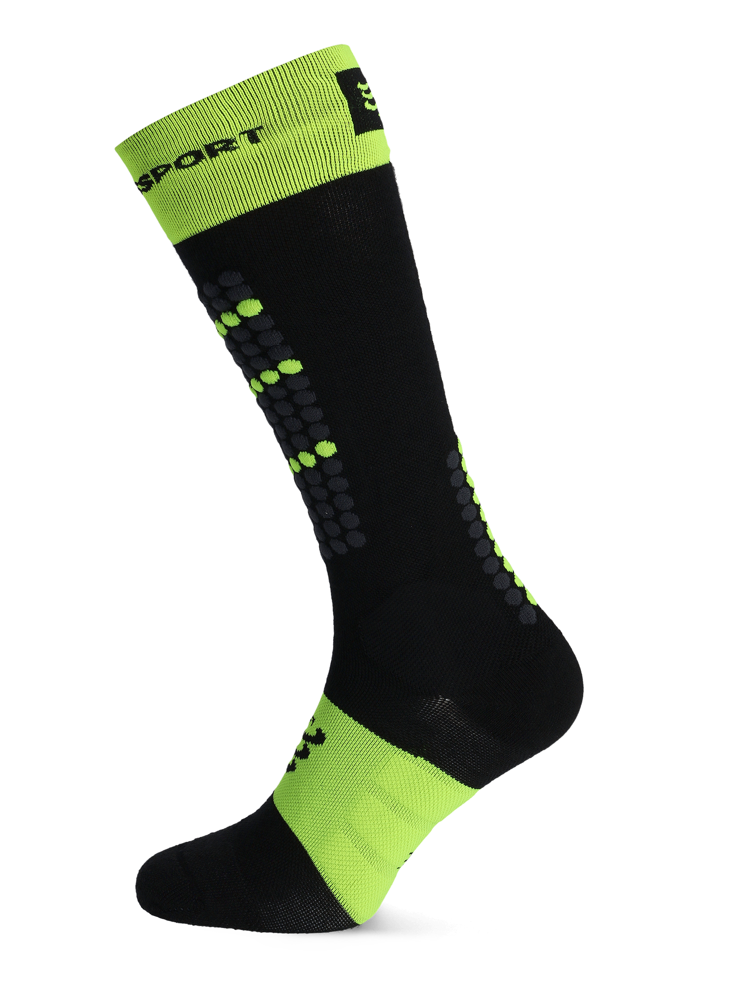 Smučarske nogavice Compressport Alpine Ski Full Socks - black/safe yellow