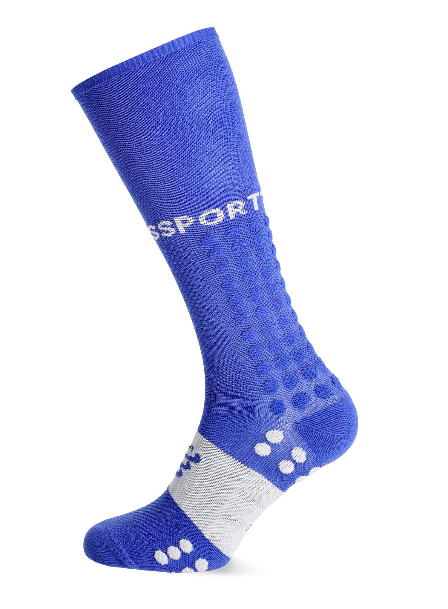 Tekaške nogavice Compressport Compression Full Socks Run - dazz blue/sugar