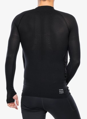 Jopica z zadrgo Compressport Hurricane Windproof Seamless HZ Top - black