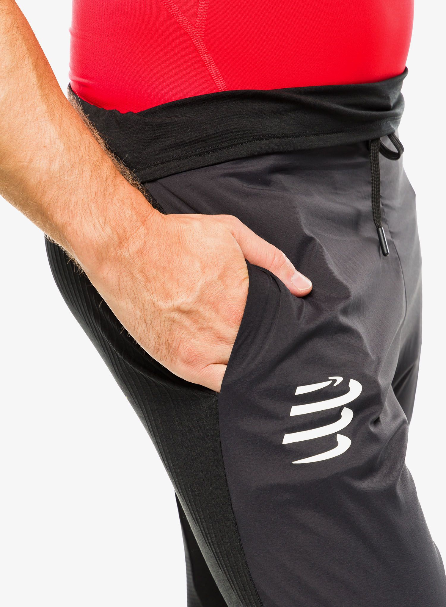 Tekaške pajkice Compressport Hurricane Windproof Seamless Pants - black