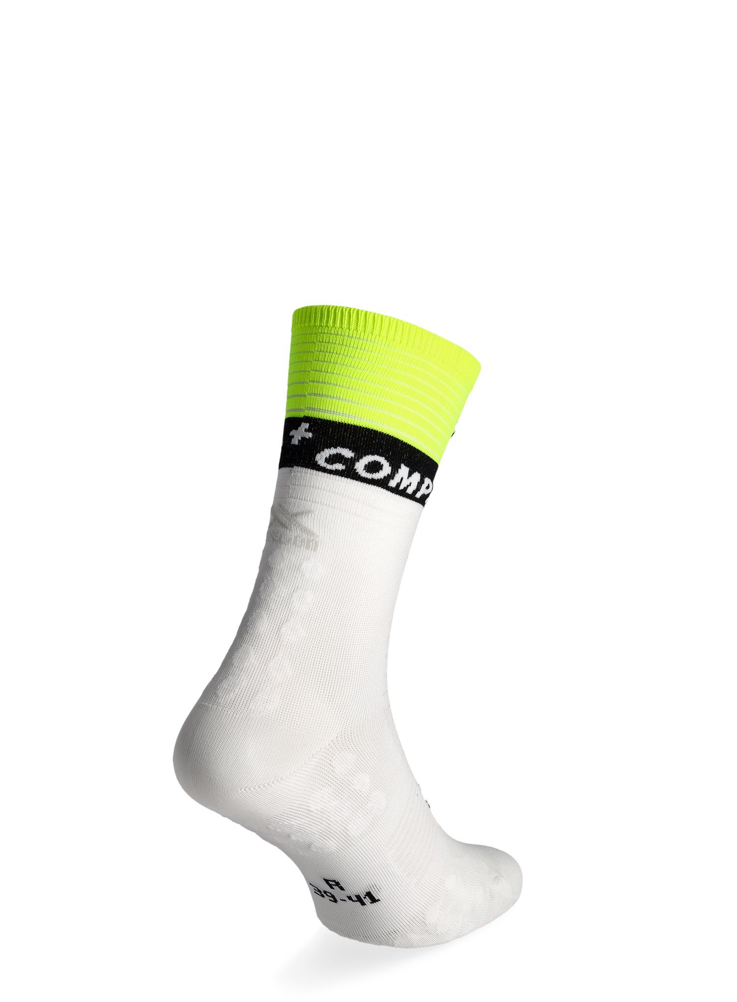 Tekaške nogavice Compressport Mid Compression Socks V2.0 - white/yellow/neo pink