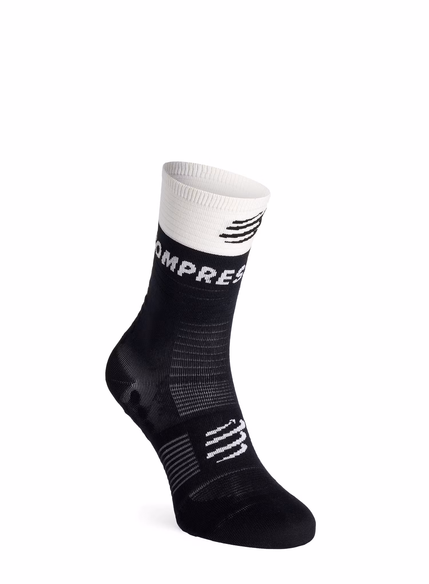 Tekaške nogavice Compressport Mid Compression Socks V2.0 - black/white