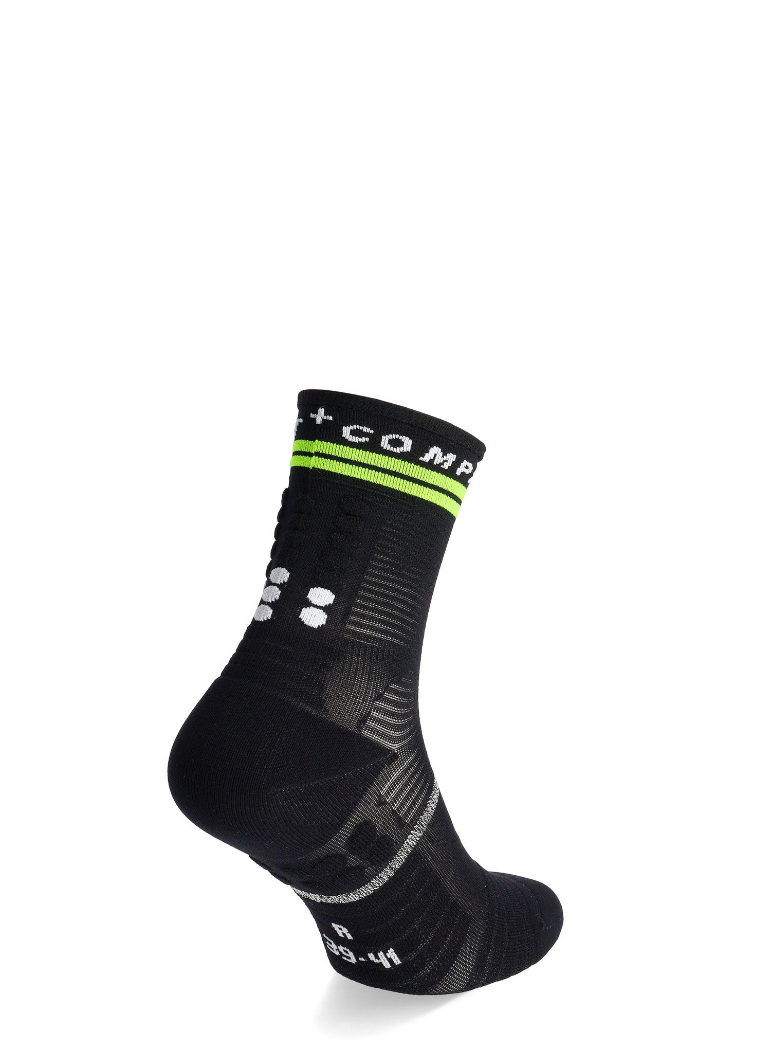 Tekaške nogavice Compressport Pro Marathon Socks V2.0 - black/yellow/neo pink
