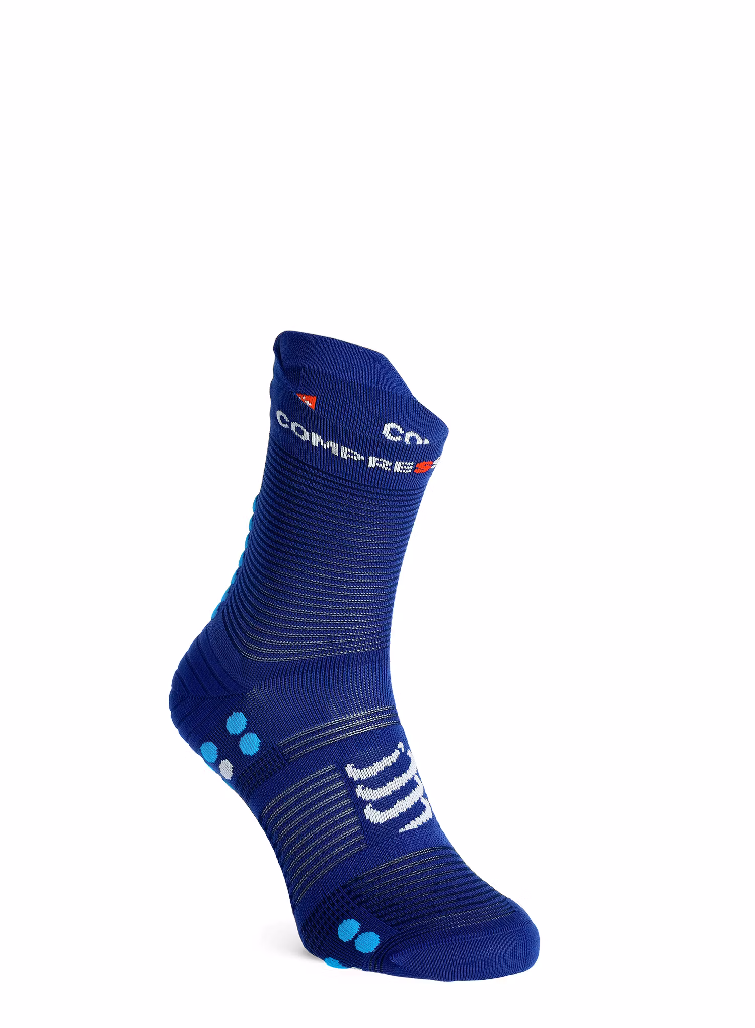 Tekaške nogavice Compressport Pro Racing Socks v4.0 Run High - sodalite/fluo blue