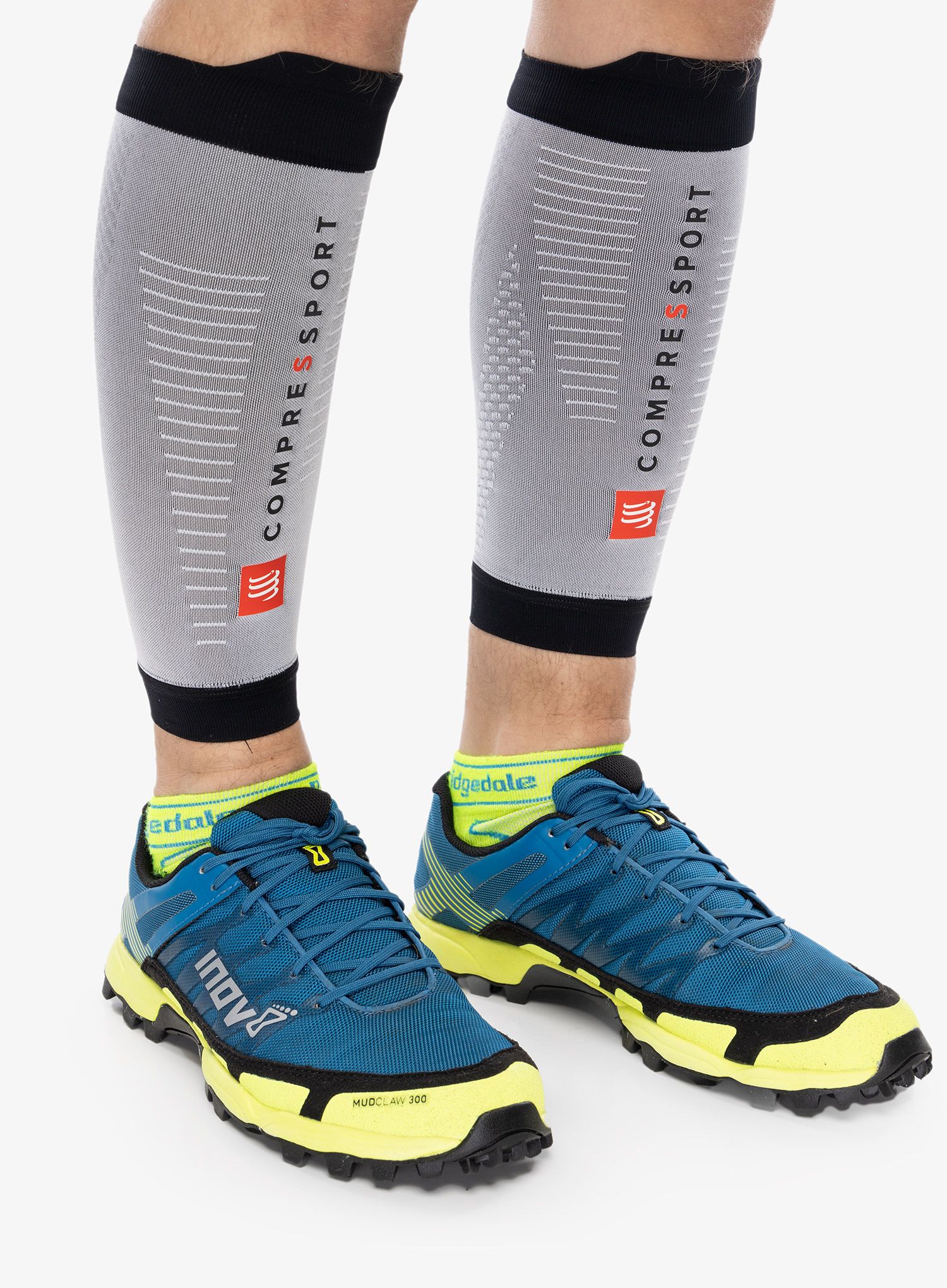 Kompresijske nogavice Compressport R2 3.0 - grey melange/black