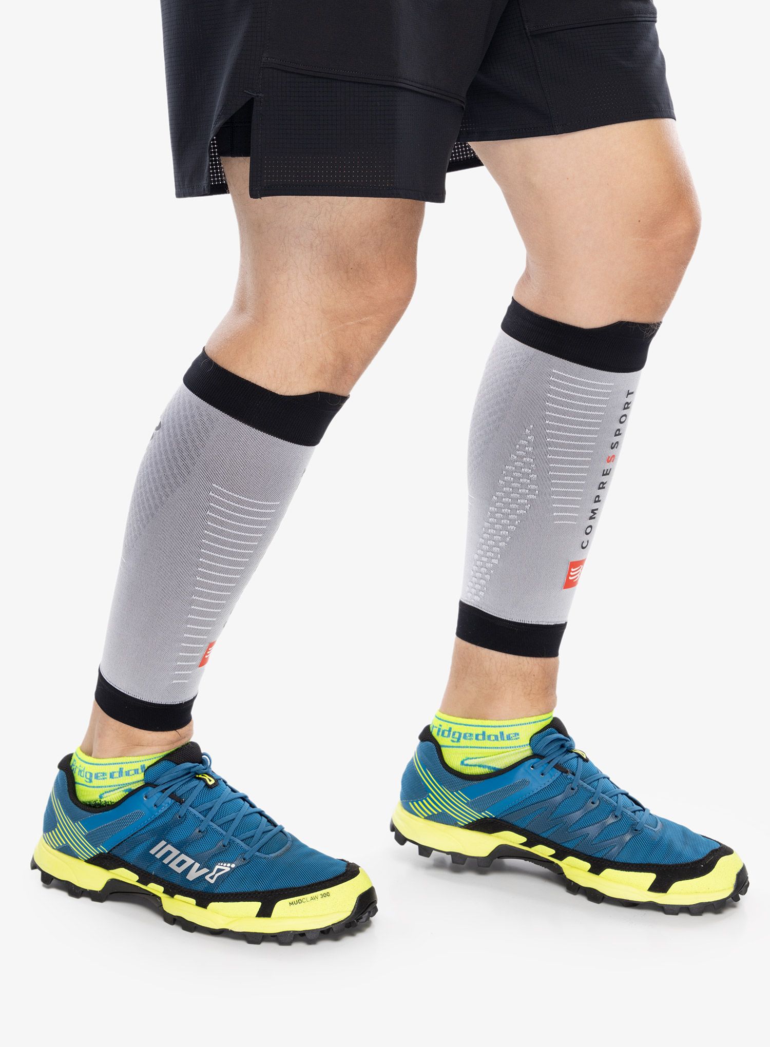 Kompresijske nogavice Compressport R2 3.0 - grey melange/black