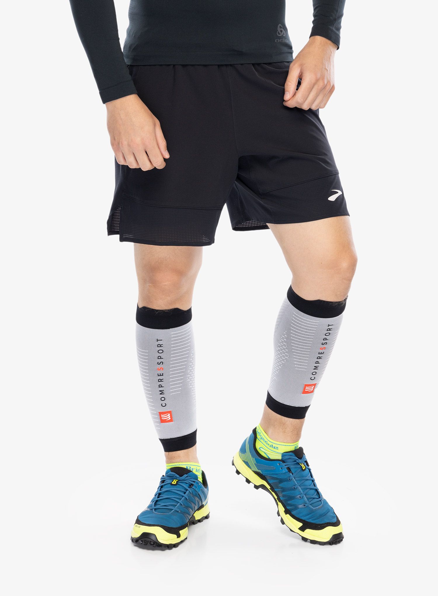 Kompresijske nogavice Compressport R2 3.0 - grey melange/black
