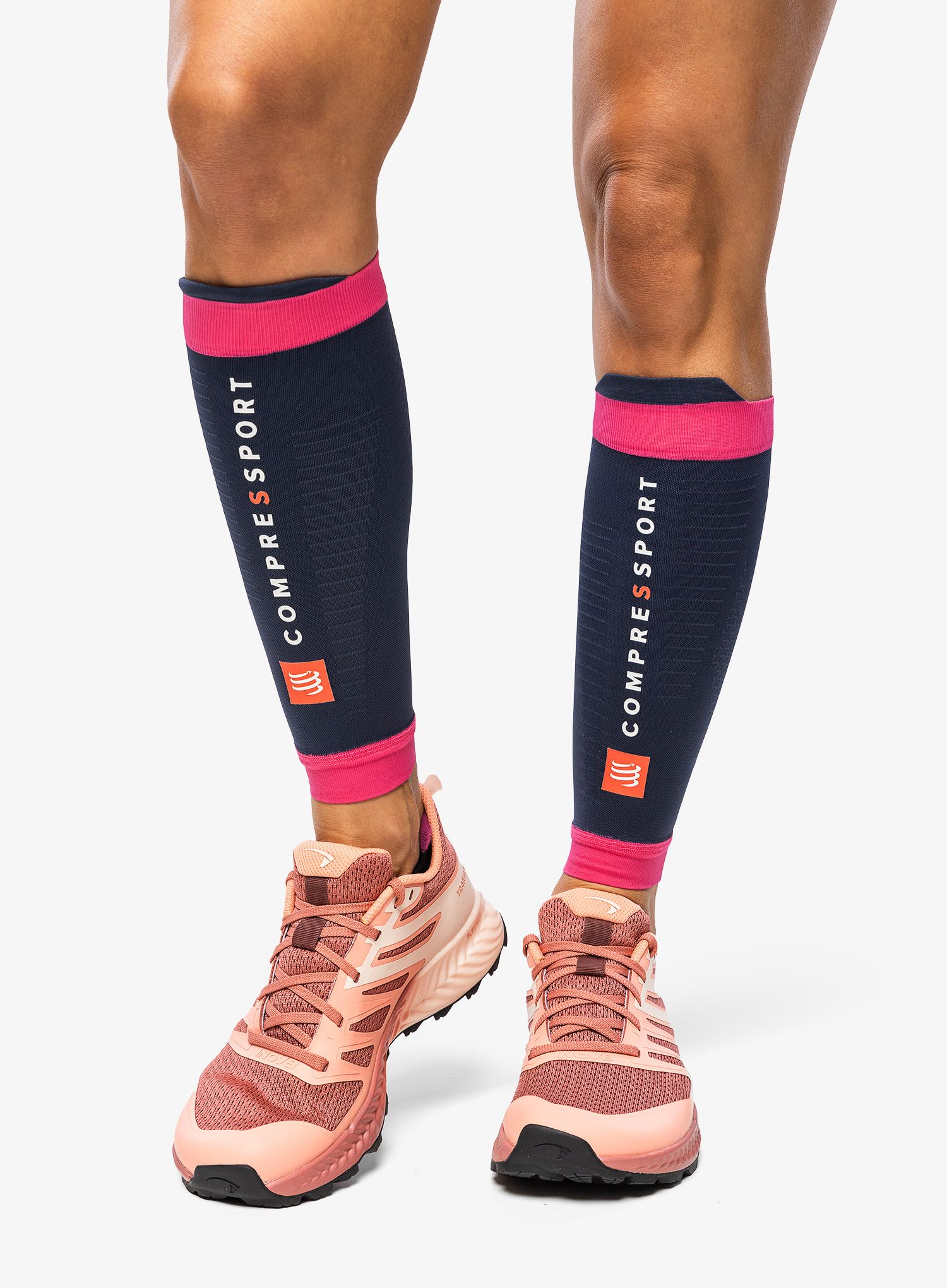 Kompresijske nogavice Compressport R2 3.0 - moon indigo/magenta