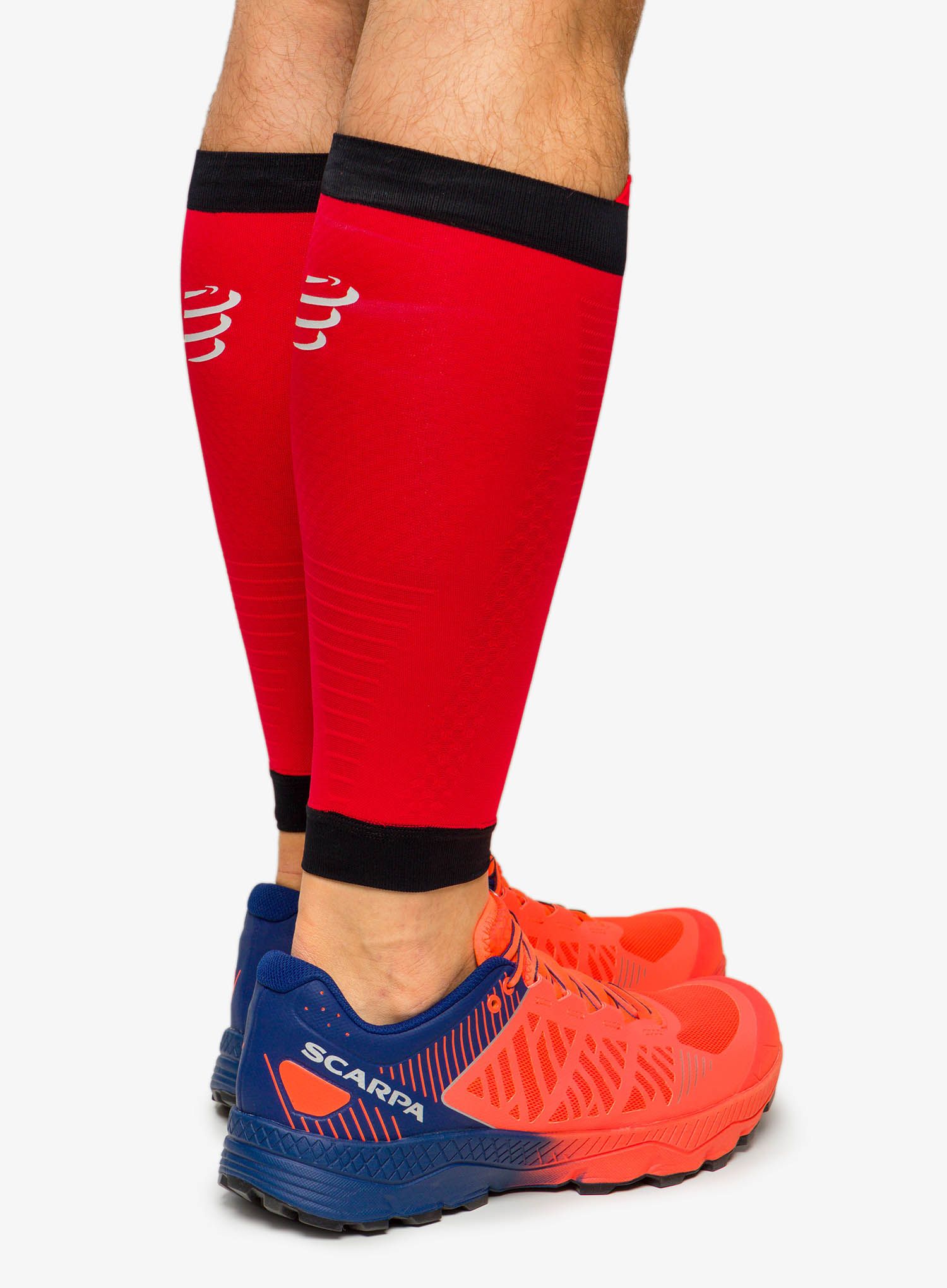 Tekaške nogavice Compressport R2 3.0 - red/black