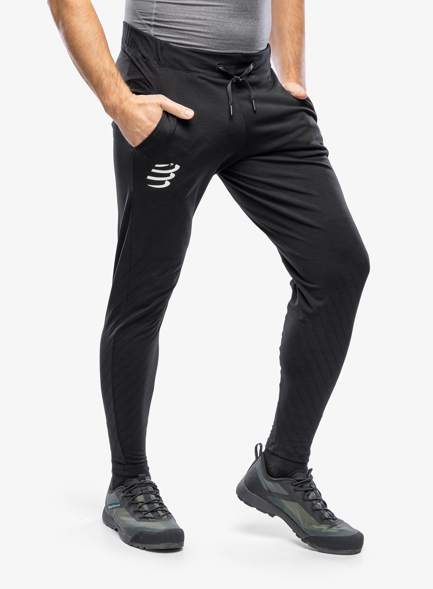 Hlače Compressport Seamless Pants - black melange