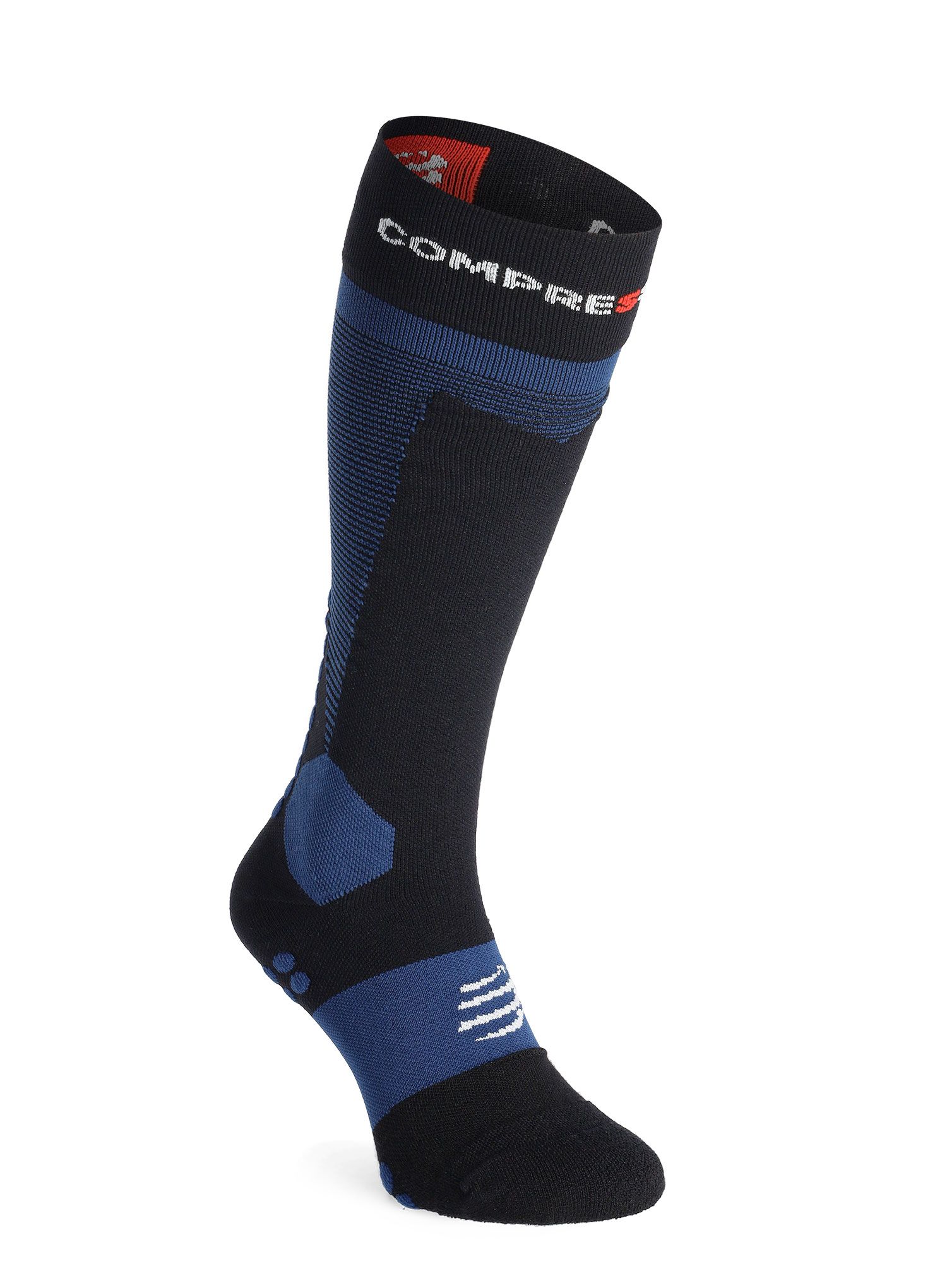 Nogavice za turno smučanje Compressport Ski Touring Full Socks - black/estate blue