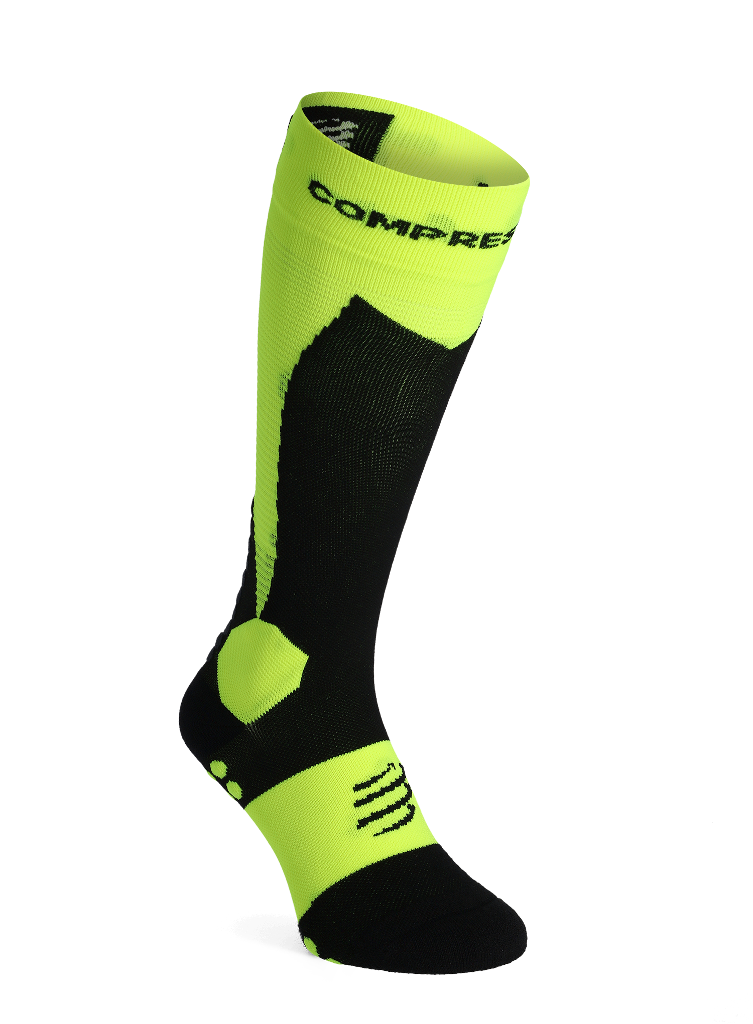 Nogavice za turno smučanje Compressport Ski Touring Full Socks - safe yellow/black