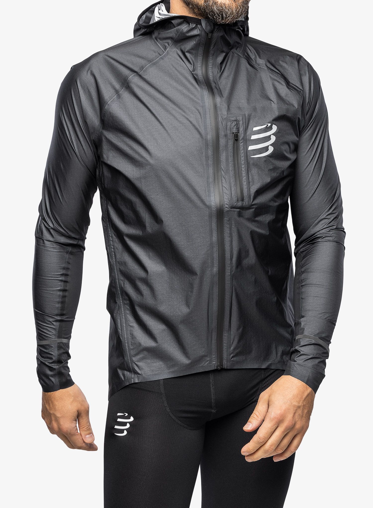 Jakna za tek Compressport Thunderstorm Waterproof 25/75 Jacket - black
