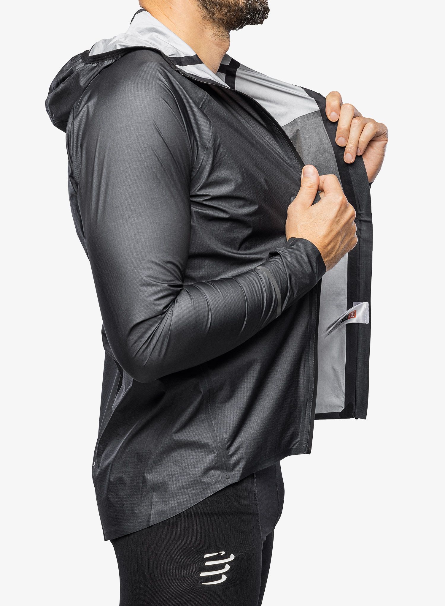 Jakna za tek Compressport Thunderstorm Waterproof 25/75 Jacket - black