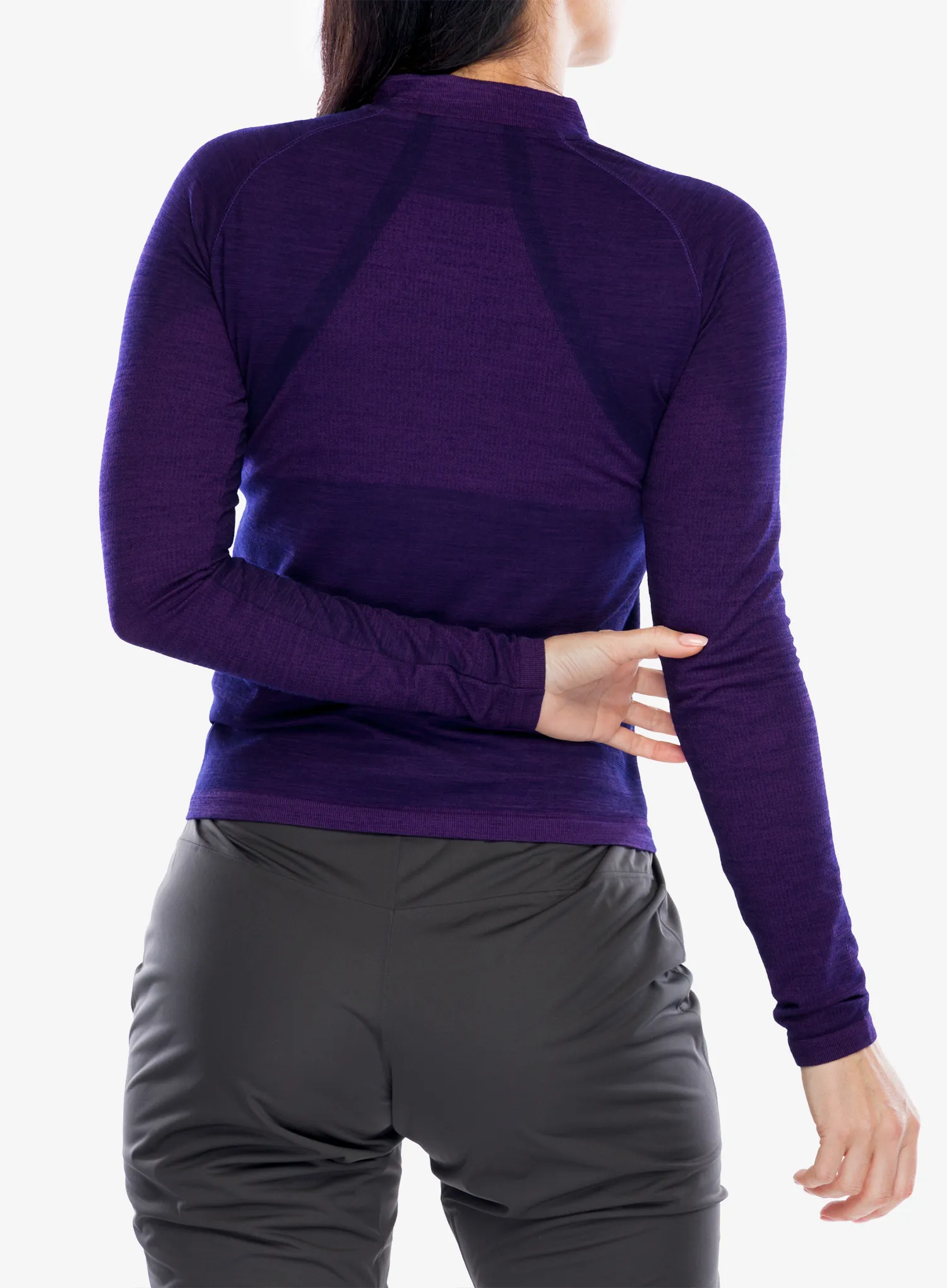 Ženska tekaška jopica Compressport Trail HZ LS Tshirt W - purple