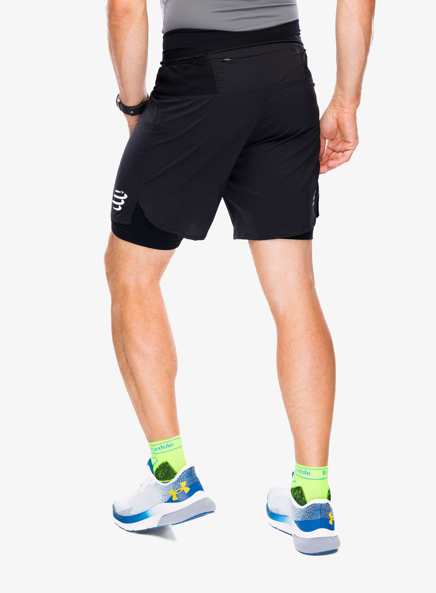 Tekaške kratke hlače Compressport Trail Racing 2-in-1 Short - black